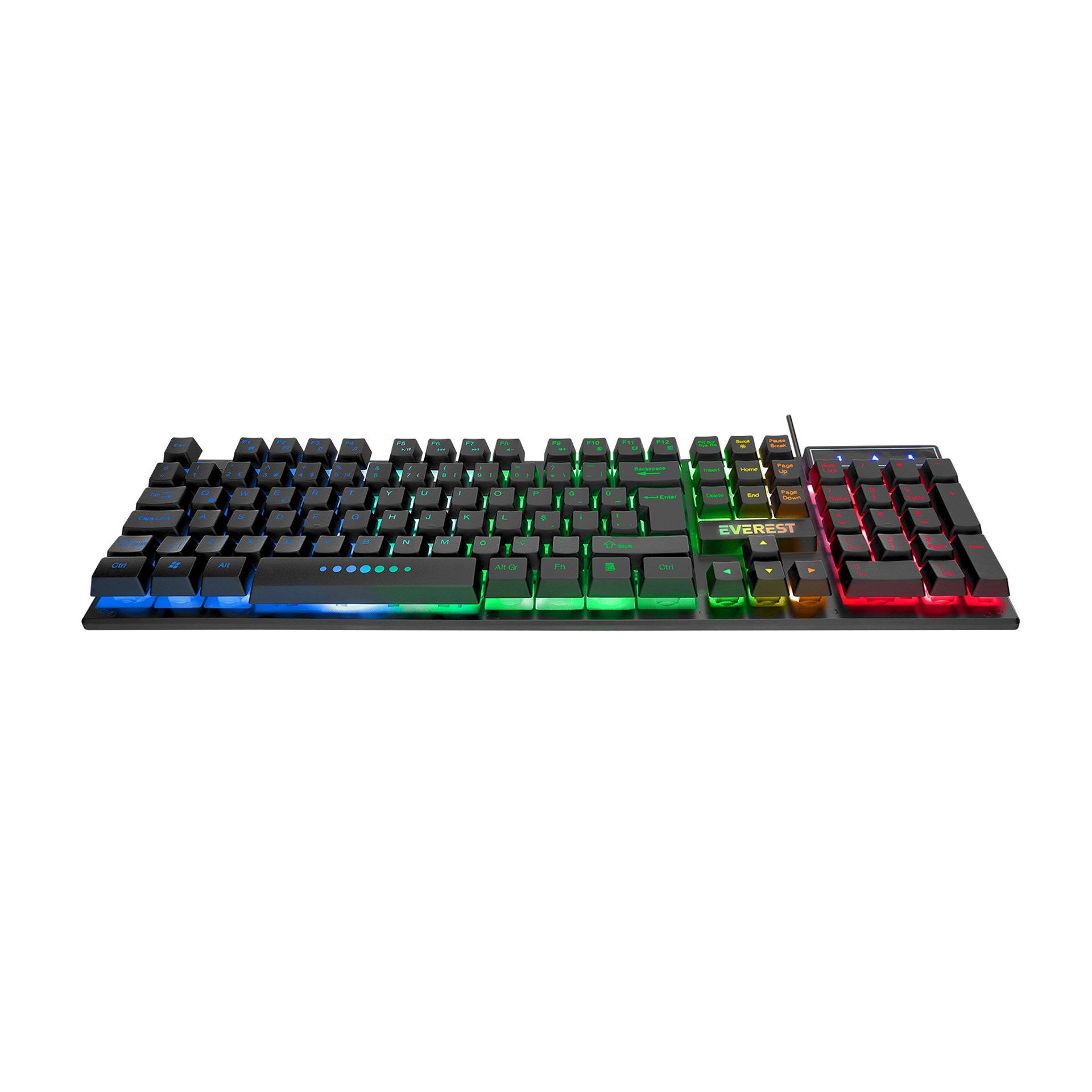 Everest KM-198 Luminax Siyah Gökkuşağı Aydınlatmalı Q Gaming Oyuncu Klavye + Mouse Set