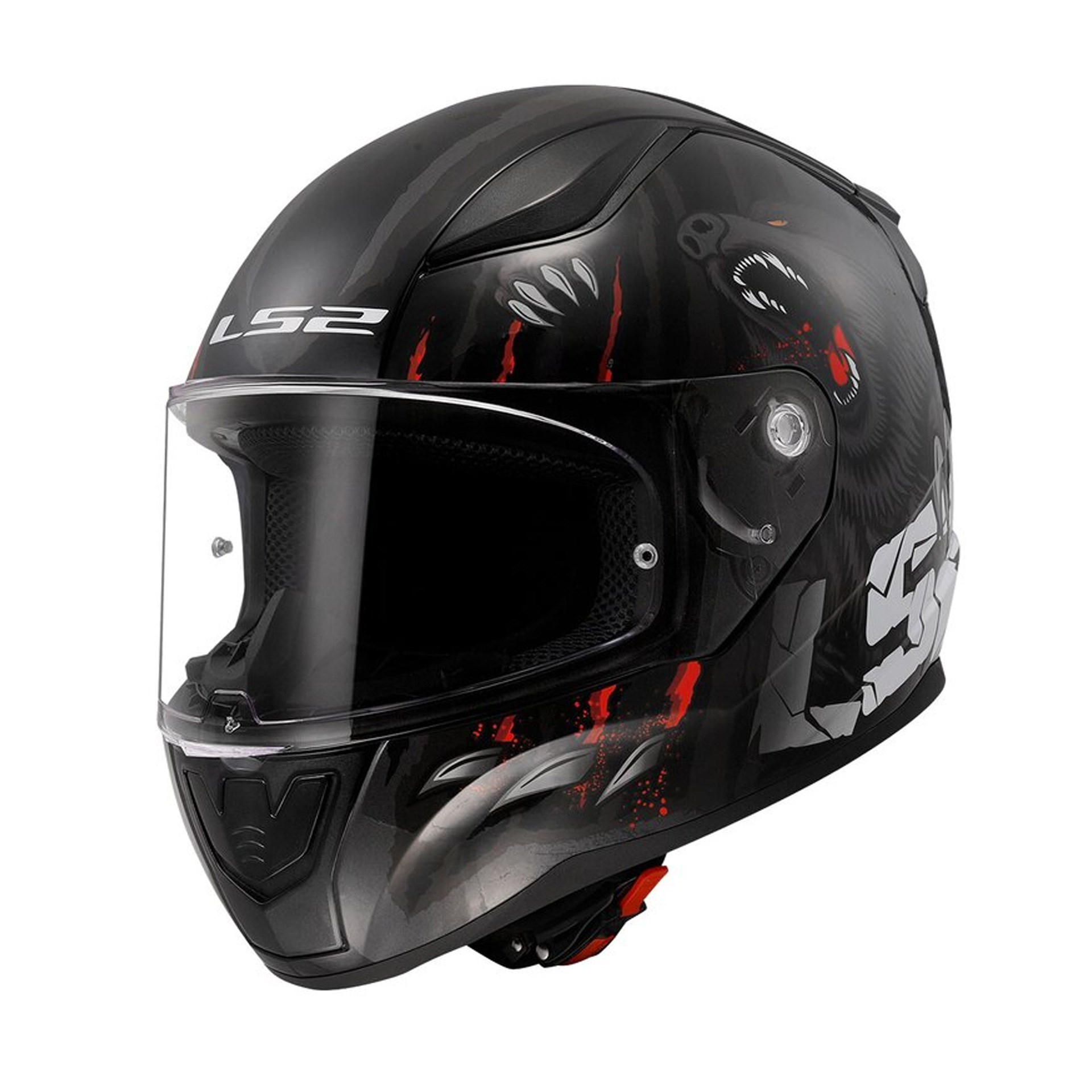Ls2 Rapid 2 Clawn XL Beden Kask Siyah Gri Kırmızı