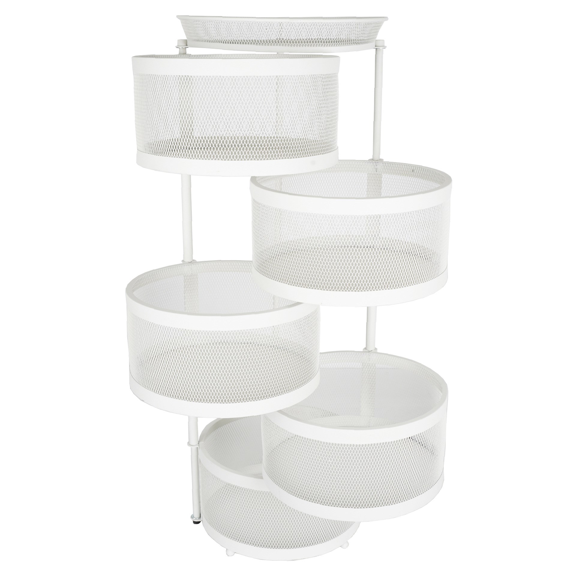 Melis 5 Katlı Ahşaplı Beyaz Organizer
