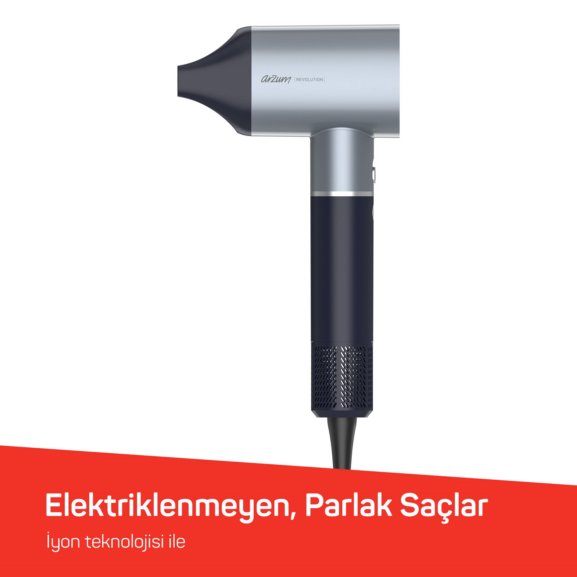 Arzum Revolution Profesyonel Saç Kurutma Makinesi Platin Gri