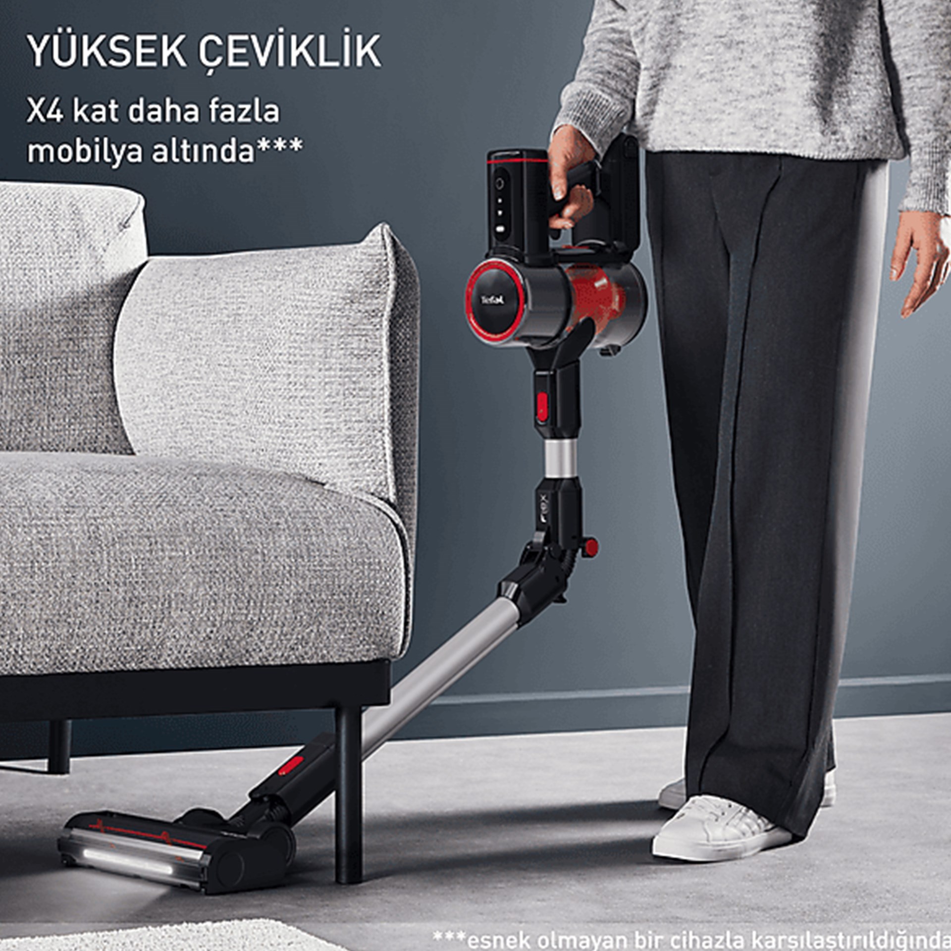 Tefal TY6T90TR X-Force Flex 8.60 Max Aqua Dikey Sarjlı Süpürge (Teşhir Ürünü)