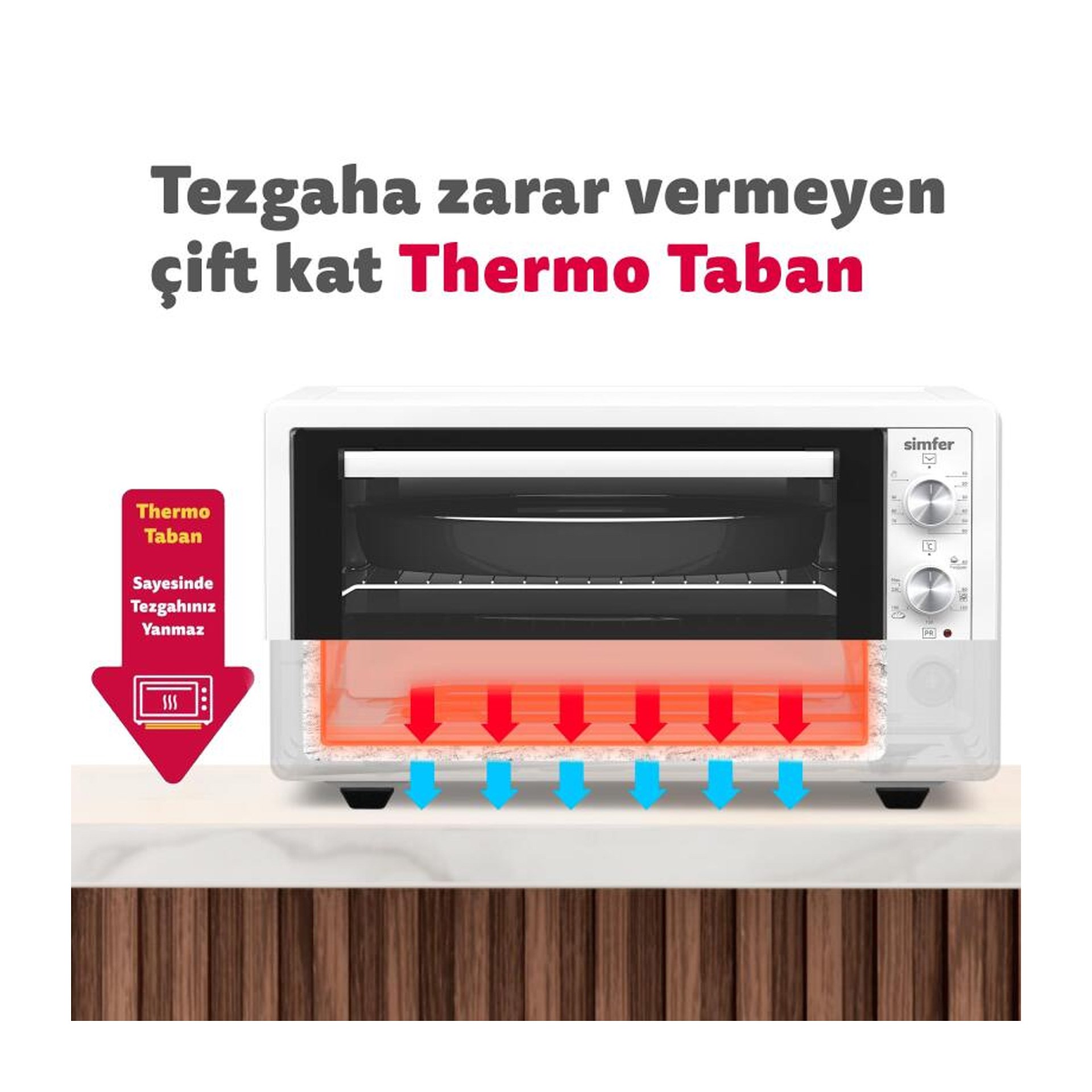 Simfer 4503 Turbo 45 Lt Mini Fırın Inox