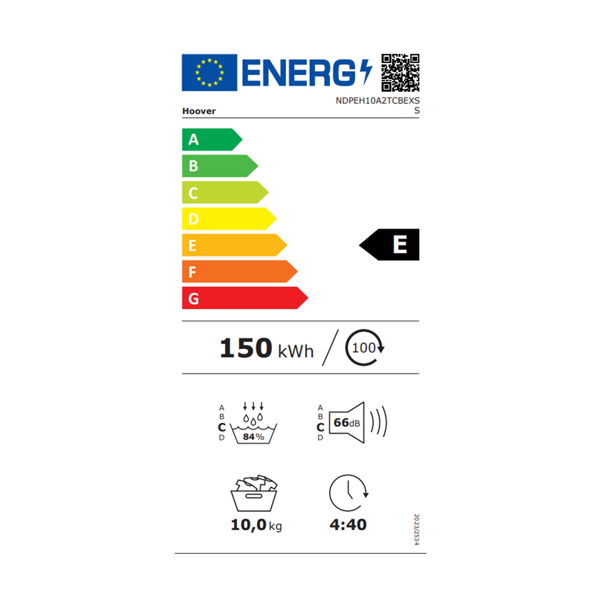 Hoover NDPEH10A2TCBEXSS E 10 Kg Kurutma Makinesi Beyaz