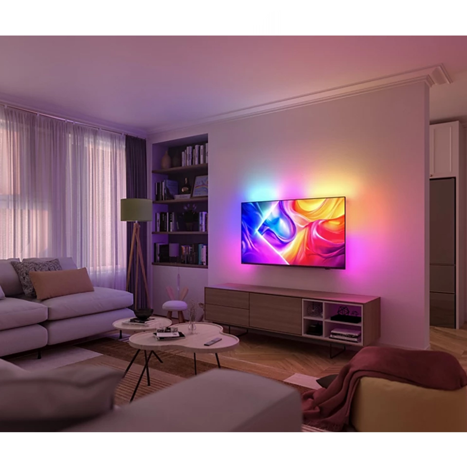 Philips 65PUS9000/62 164 cm 4K Qled TV 3 Taraflı Ambilight Titan OS İşlemci Dolby Atmos 120 Hz Uydulu