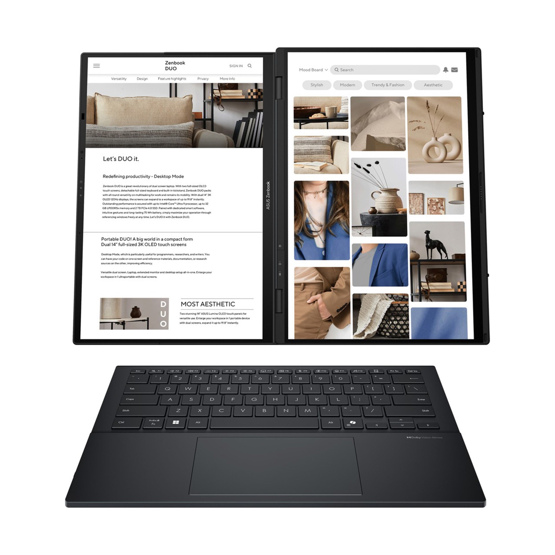 Asus Zenbook Duo UX8406CA-PZ210W Intel Core Ultra 9-285H 32 RAM 2TB SSD 14" Windows 11 Home İşletim Sistemi