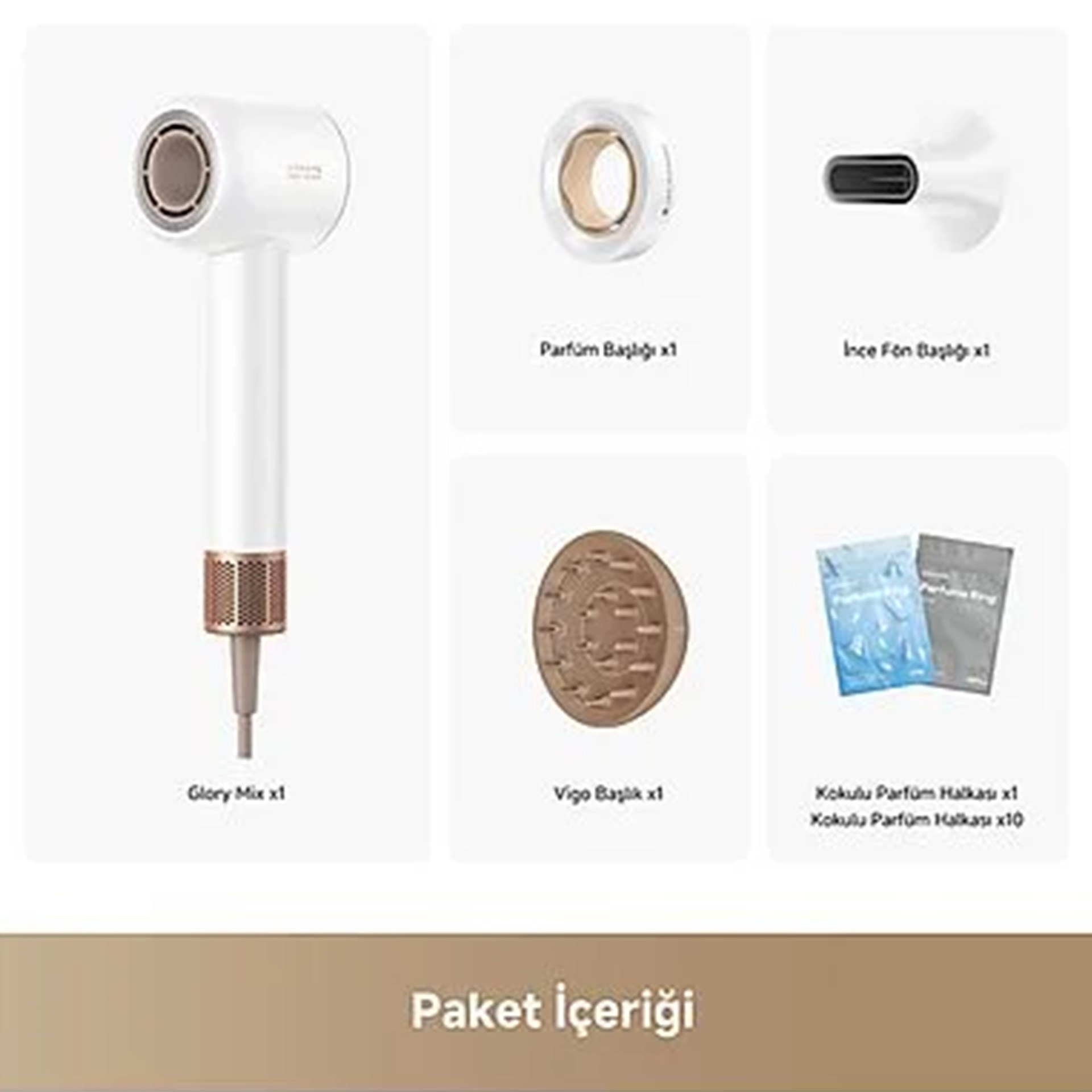 Dreame Glory Mix 1600 W Gold Saç Kurutma Makinesi White