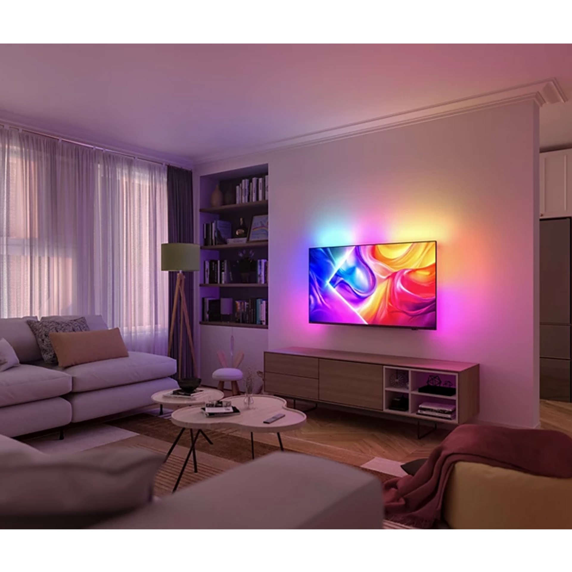 Philips 55PUS9000/62 139 cm 4K Qled TV 3 Taraflı Ambilight Titan OS İşlemci Dolby Atmos 120 Hz Uydulu