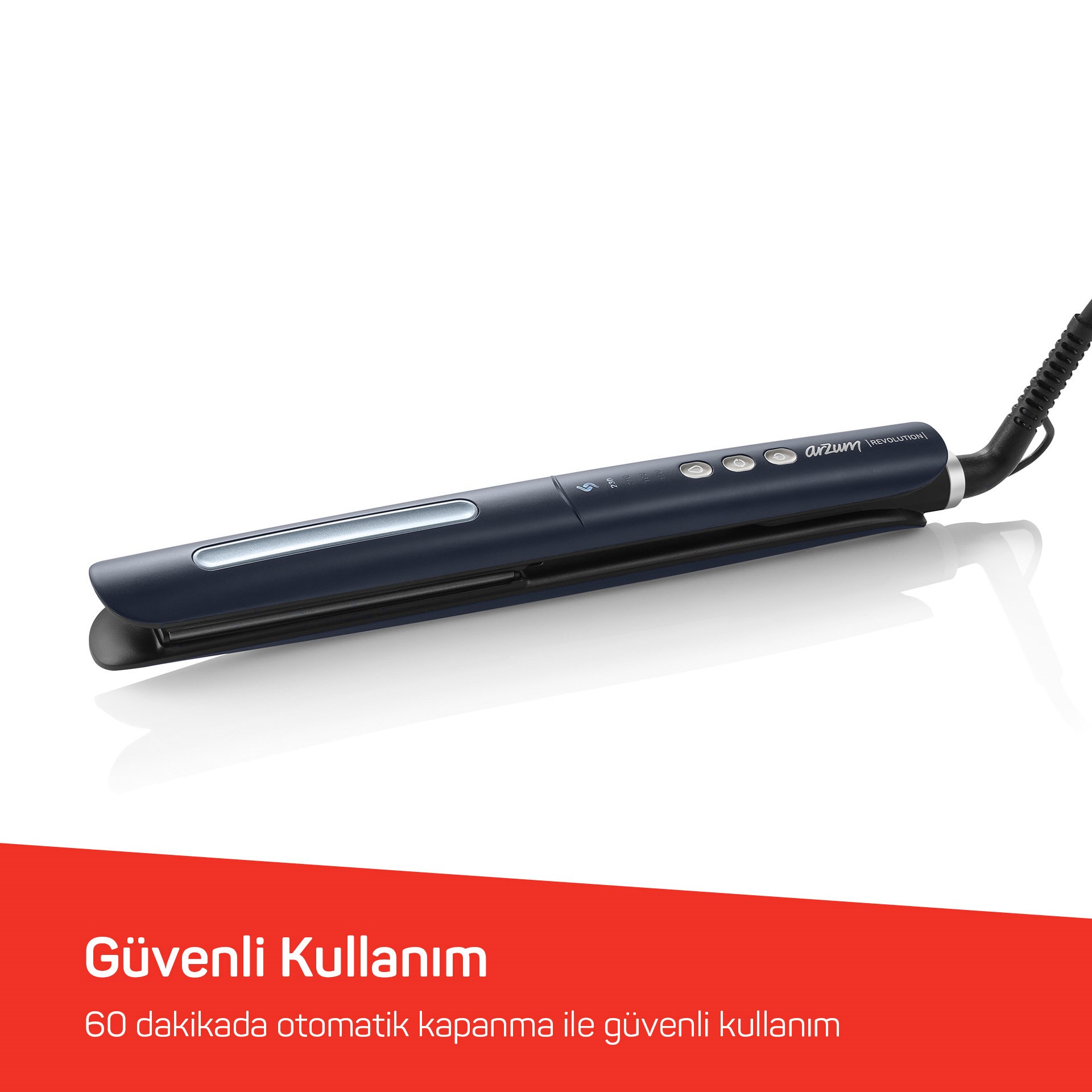 Arzum Revolution Protect Saç Düzleştirici Platin Gri