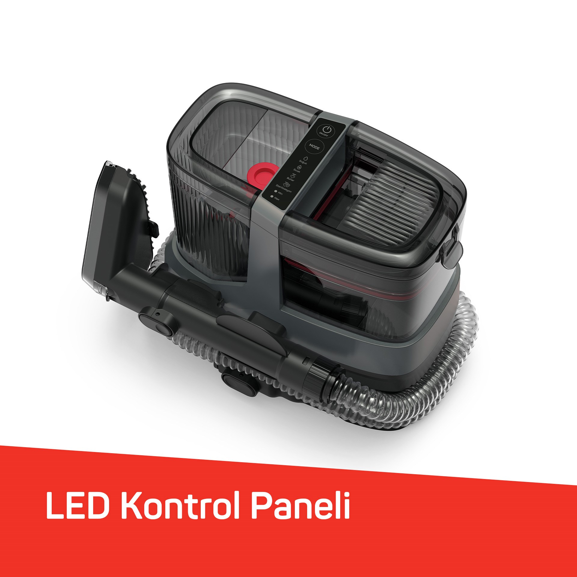 Arzum Hydrosteam Buharlı Temizleyici ve Leke Çıkarıcı Gri