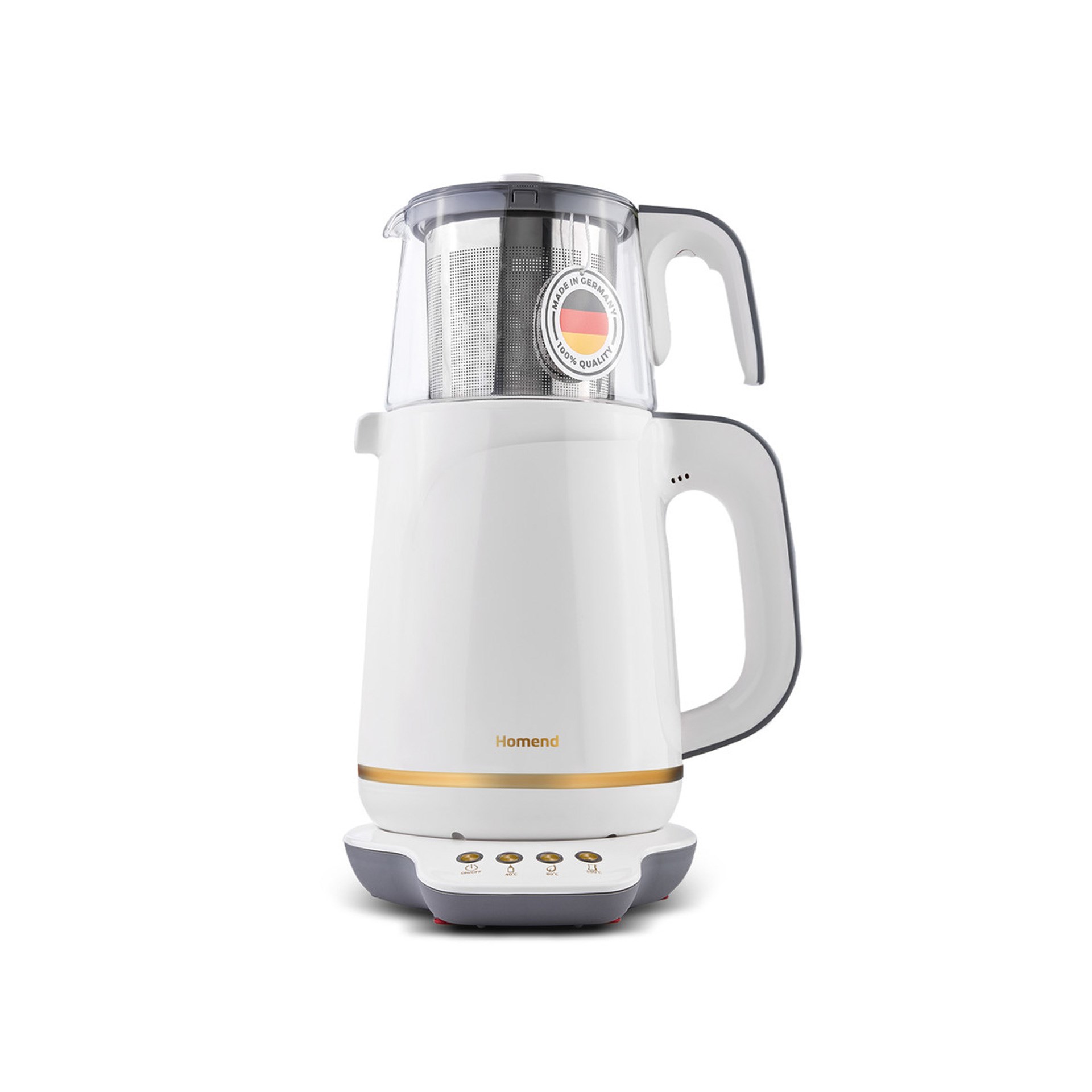 Homend Royaltea 1760h Konuşan Çay Makinesi Krem Gold