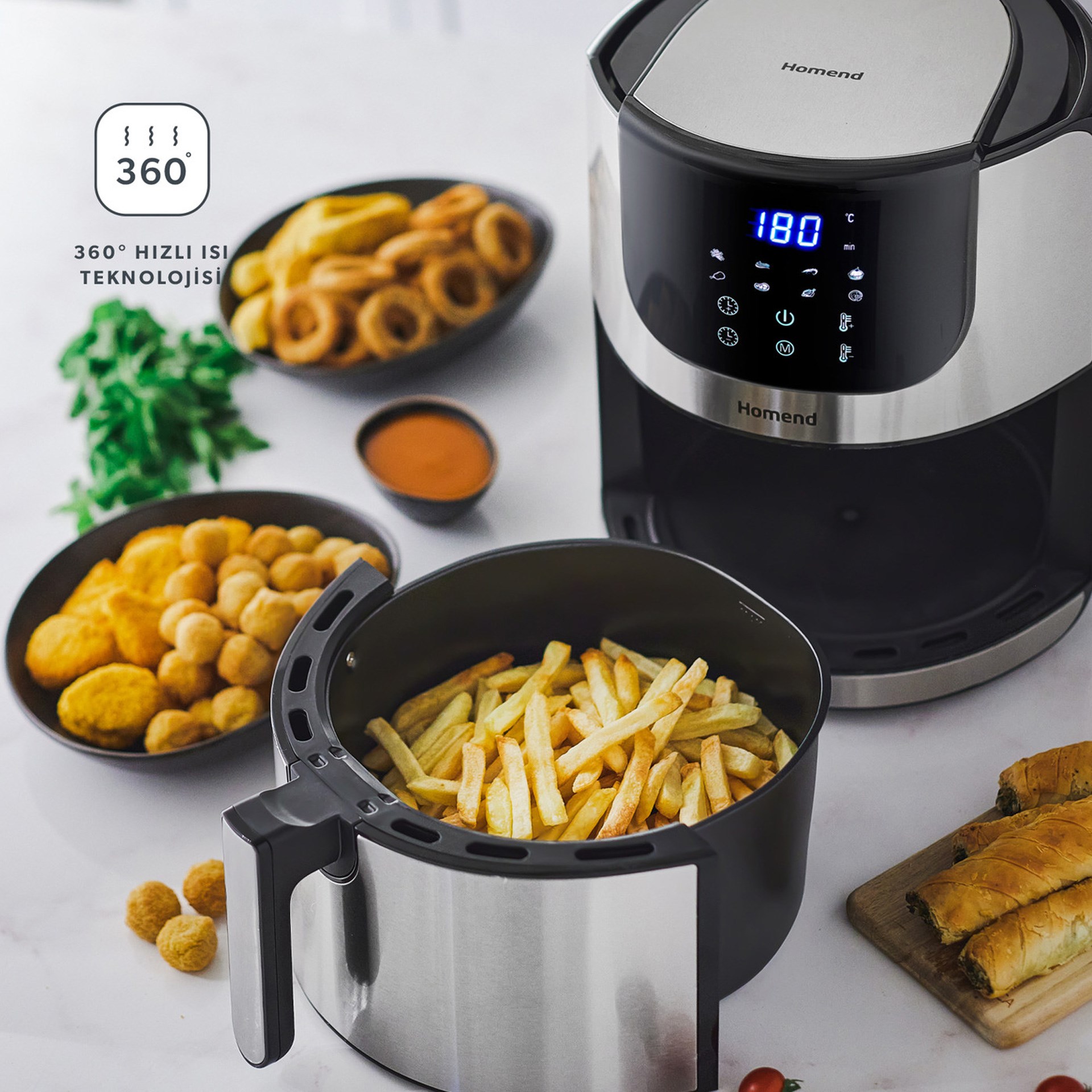 Homend Airfryday 2502H 8 Farklı Program Inox Airfryer