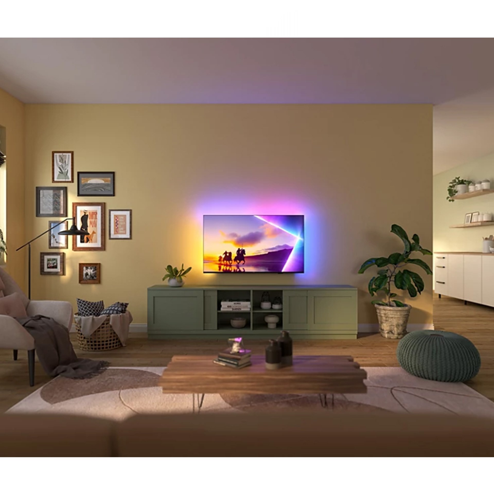 Philips 55PUS8500/62 139 cm 4K Qled TV 3 Taraflı Ambilight Titan OS İşlemci Dolby Atmos 60 Hz Uydulu