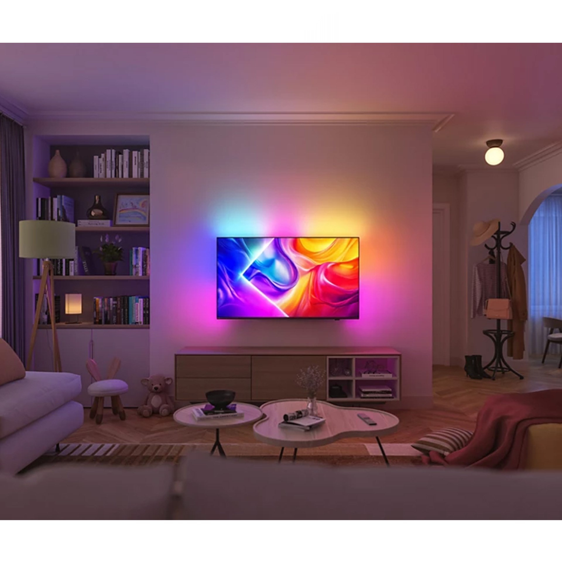 Philips 65PUS9000/62 164 cm 4K Qled TV 3 Taraflı Ambilight Titan OS İşlemci Dolby Atmos 120 Hz Uydulu