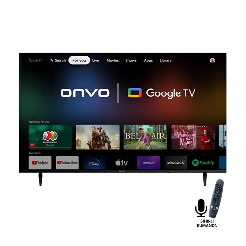 ONVO OV50F950 127 Cm Frameless 4K UHD Google Tv Bluetooth 1000 Hz Uydu Alıcılı ( Akıllı Kumandalı ) Led Tv + 3 Yıl (2+1) Üretici Garantili