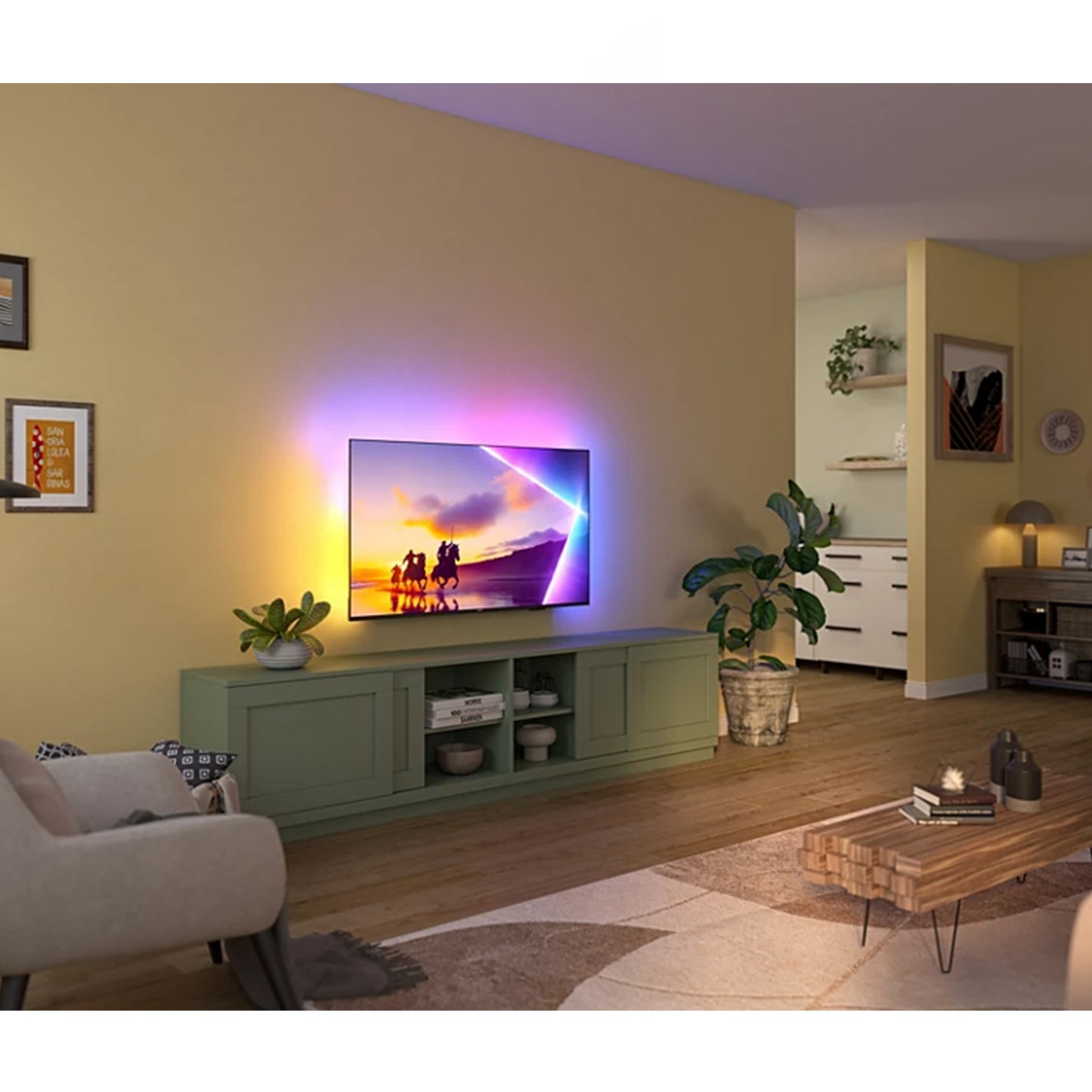 Philips 55PUS8500/62 139 cm 4K Qled TV 3 Taraflı Ambilight Titan OS İşlemci Dolby Atmos 60 Hz Uydulu