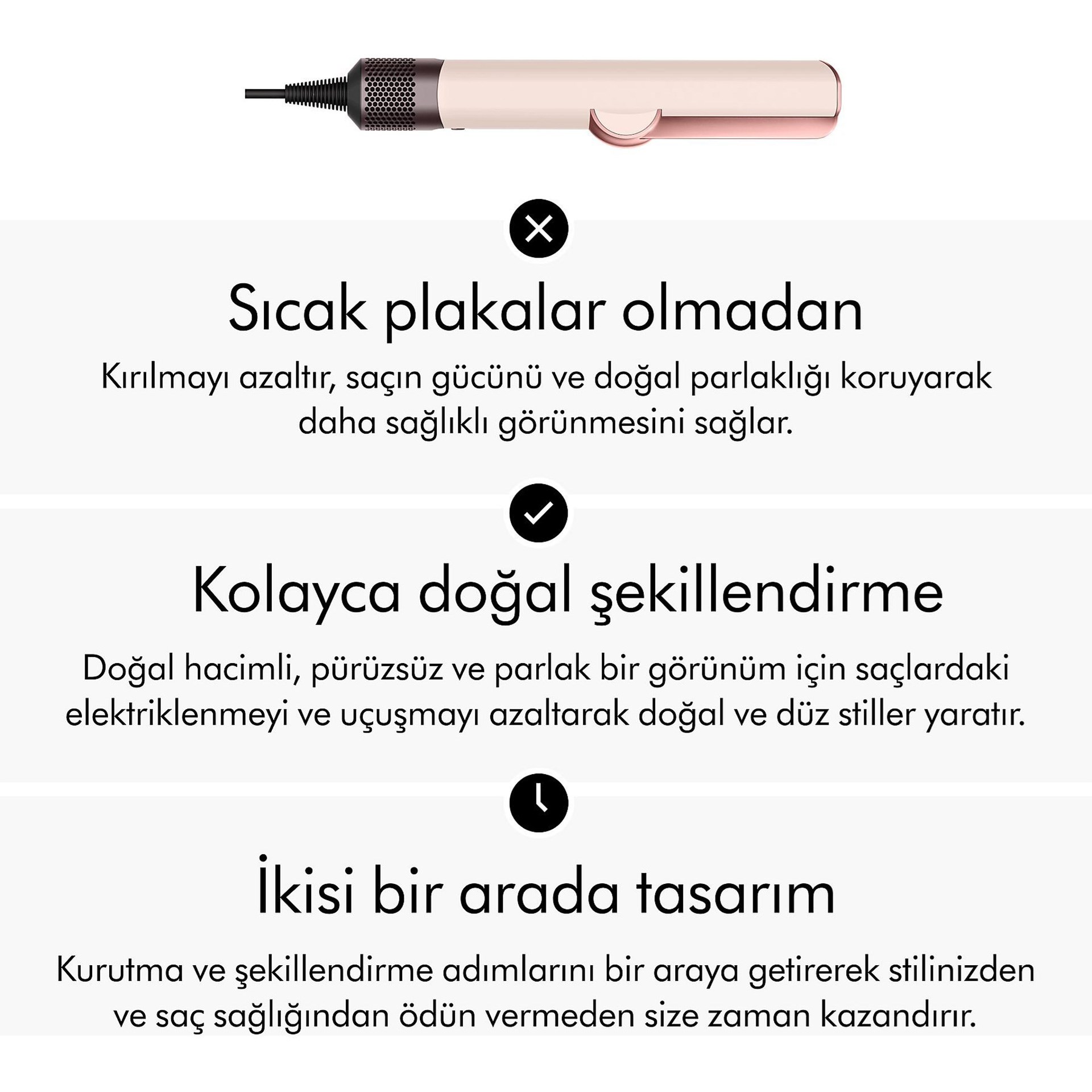 Dyson Airstrait™ Saç Düzleştirici Seramik Pembe (Anlaşmalı Kredi Kartlarına Peşin Fiyatına 6 Ay Taksit)