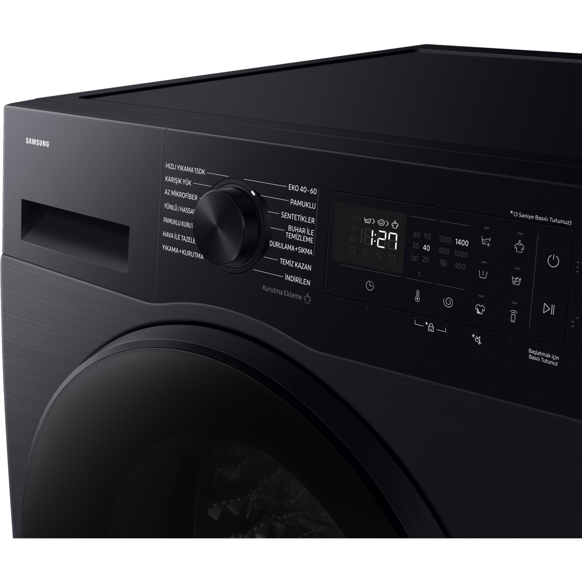 Samsung WD11DG5B15BBAH 11 Kg Yıkama 6 Kg Kurutma 1400 Devir D Sınıf Eco Bubble Kurutmalı Çamaşır Makinesi Siyah