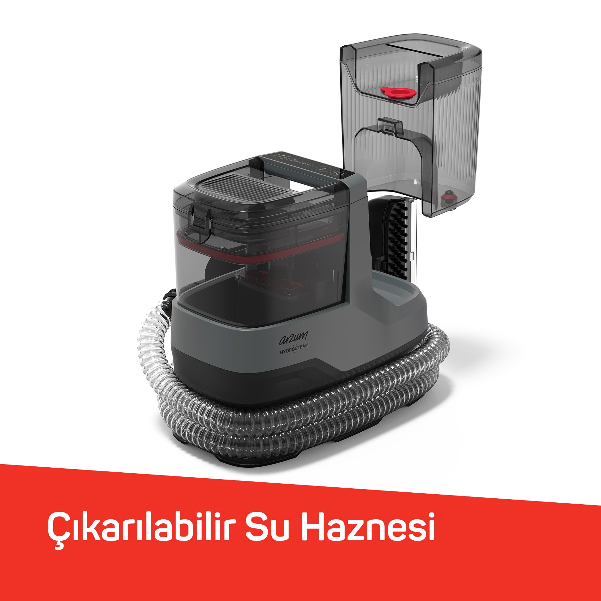 Arzum Hydrosteam Buharlı Temizleyici ve Leke Çıkarıcı Gri