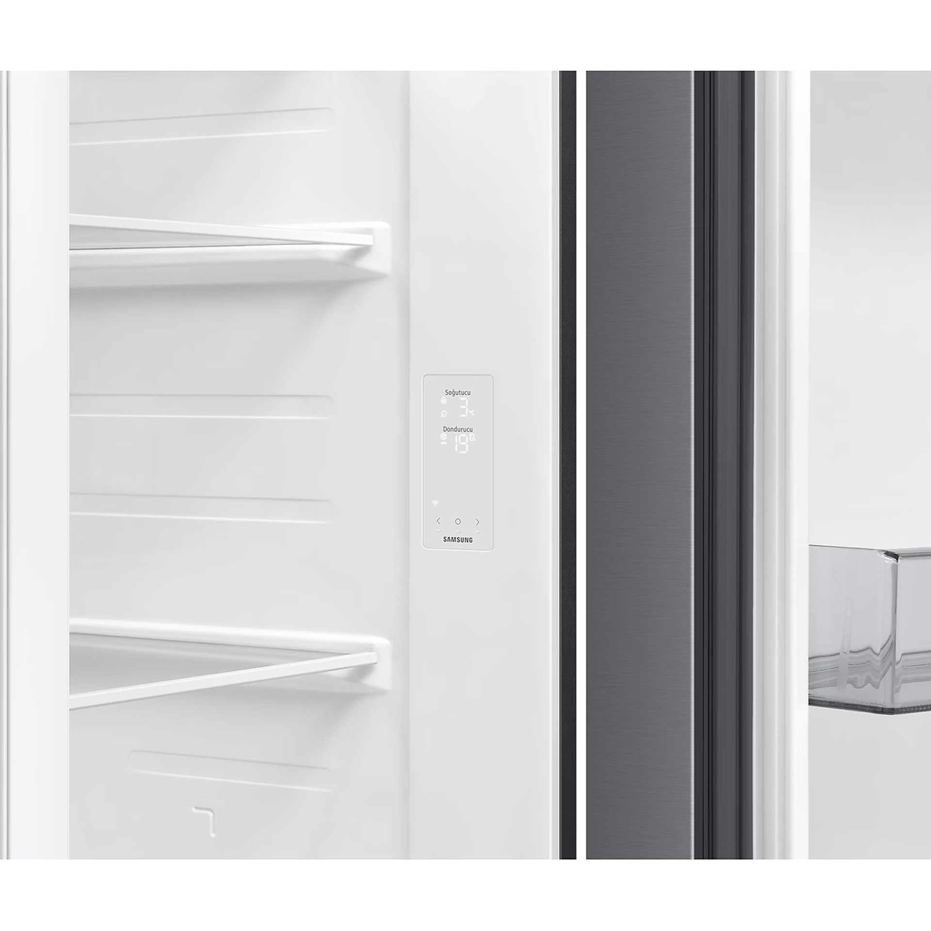 Samsung RS70F65QETTR 655 Lt E Sınıfı Gardırop Buzdolabı Gümüş