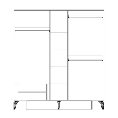 Evkur Collection Sedef 5 Kapılı Dolap