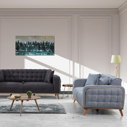 Evkur Collection Sarmaşık Koltuk Takımı (3+3+1+1) Gri-Antrasit