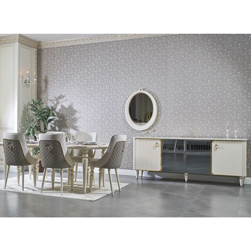 Aracıkan İnci Yemek Odası Takımı Krem