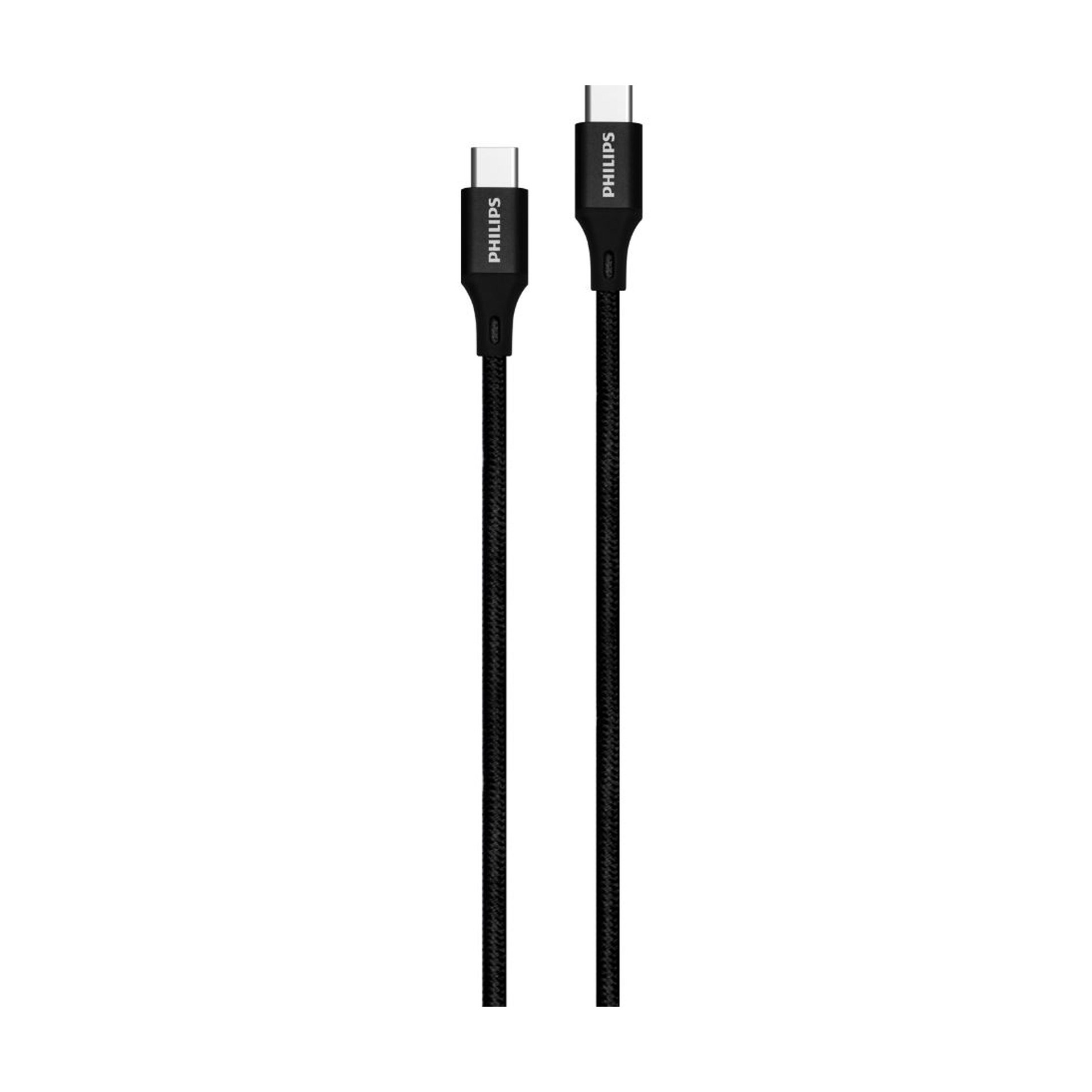Philips Siyah (0,5M) Type-C & Type-C Örgü Şarj Kablosu