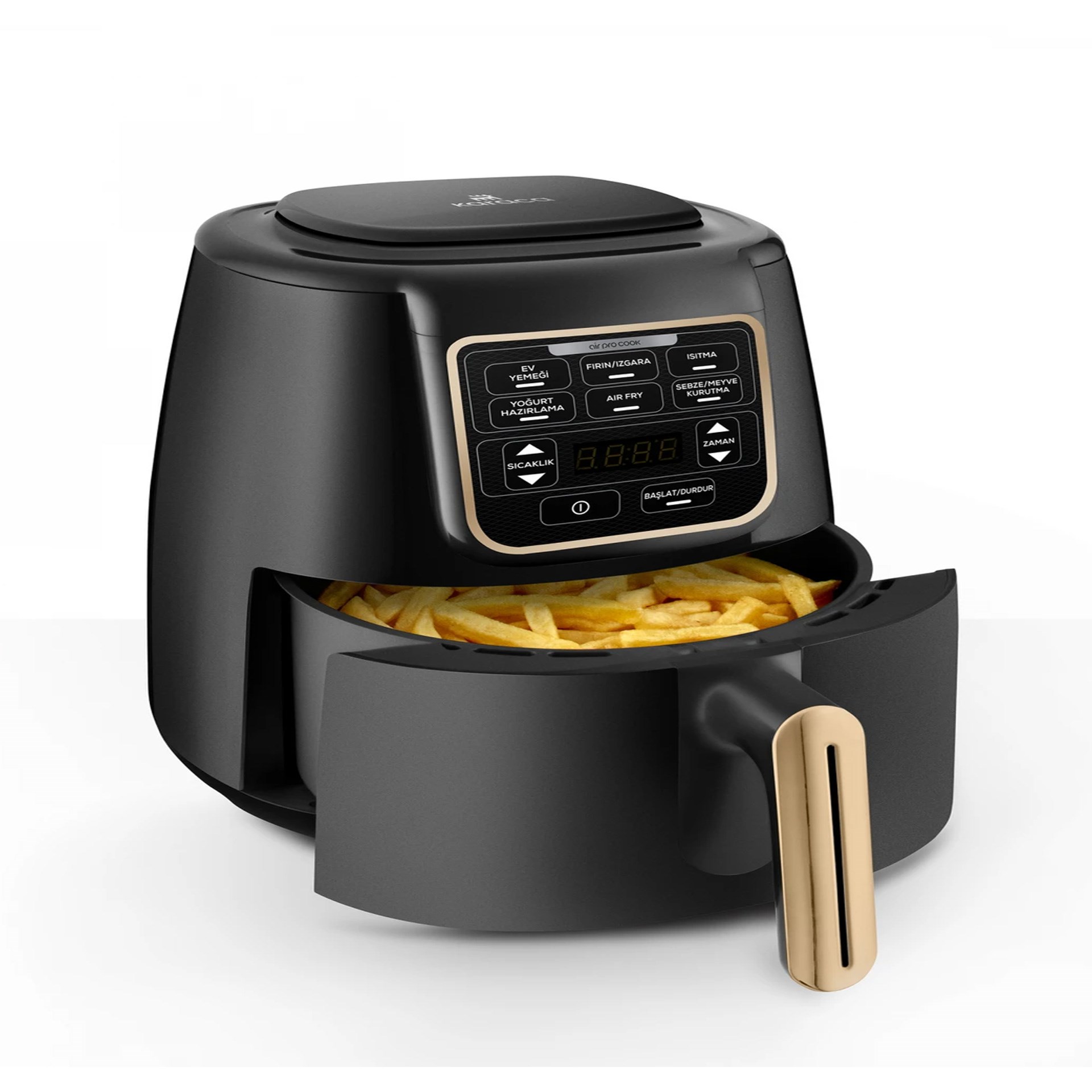 Karaca Air Pro Cook XL 2 in 1 Konuşan Airfryer Black Mineral Gold