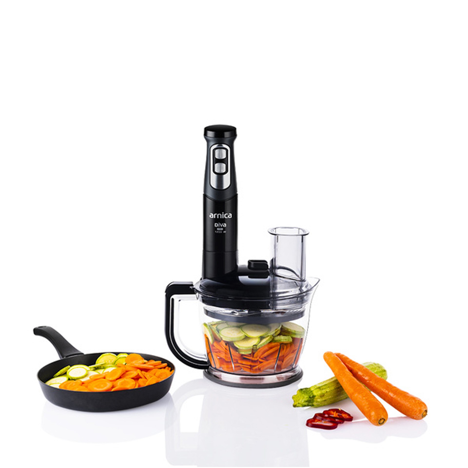 Arnica GH21803 Diva Pro Doğrayıcı Blender Seti Siyah