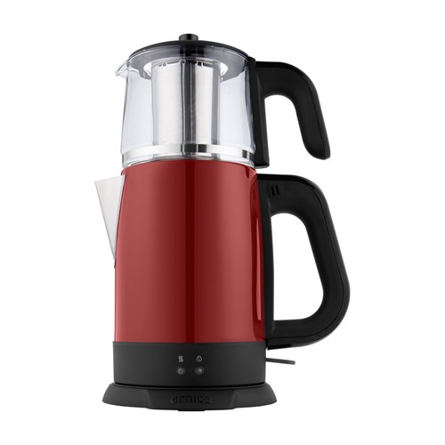 Arnica IH33204 Demli Stil Cam Çay Makinesi Kırmızı