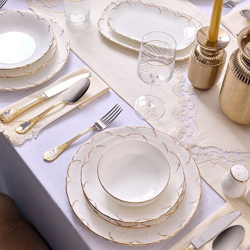 Aryıldız Evaliza Queens Gold 60 Parça Yemek Takımı | Evkur