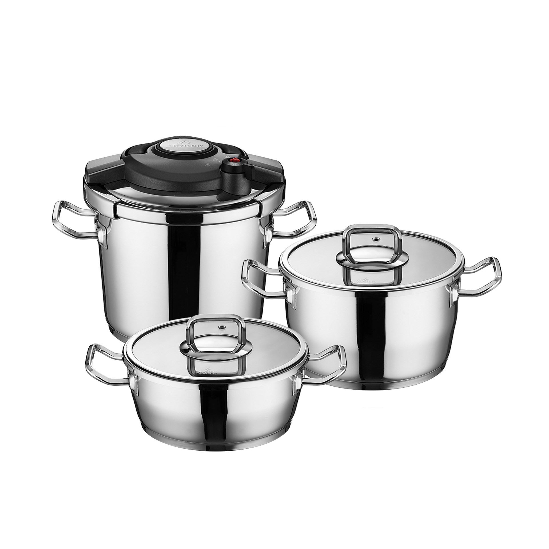 Aryıldız Touch & Cook Kanka Düdüklü 3+4,5+6 lt Tencere Seti