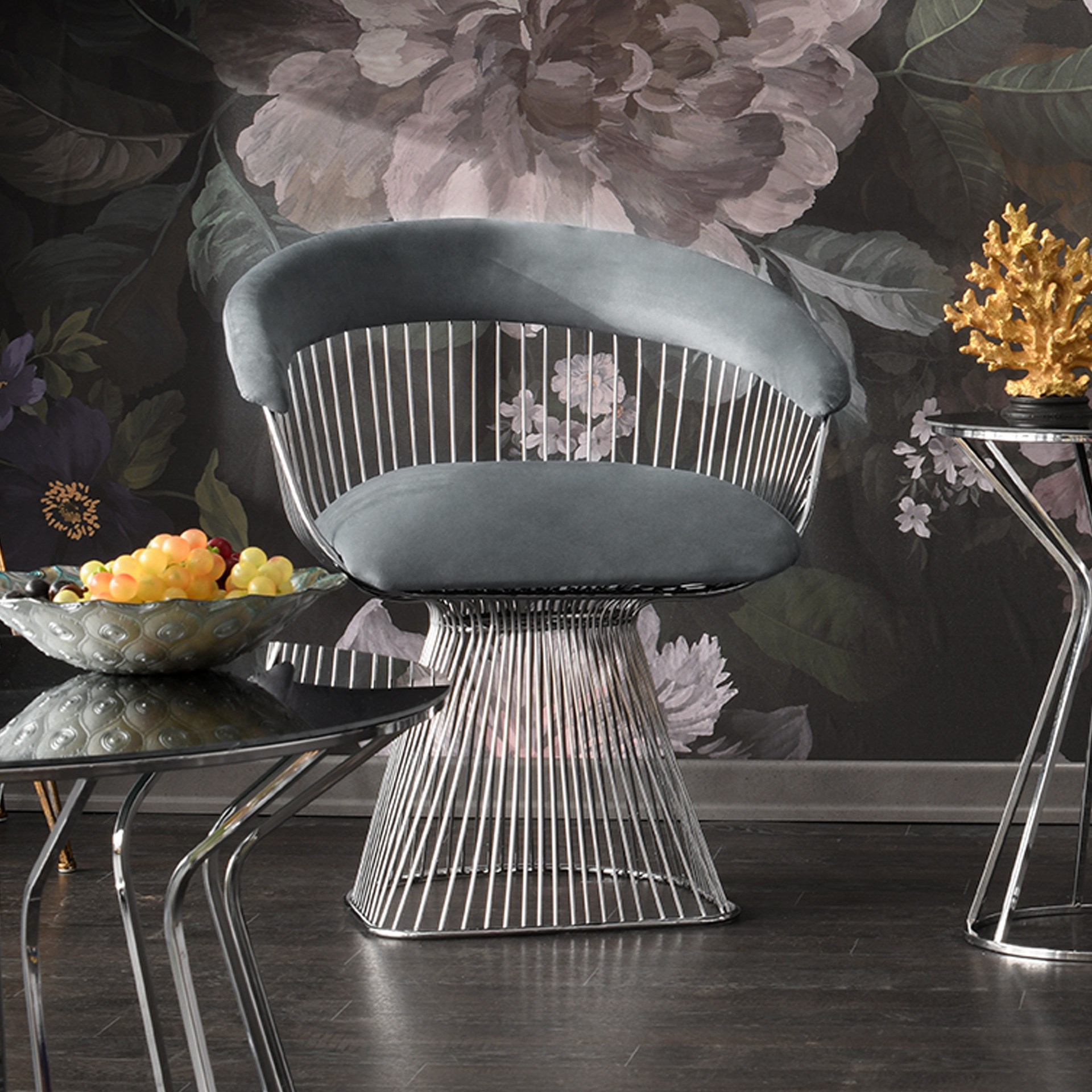 Platner Sandalye Gri