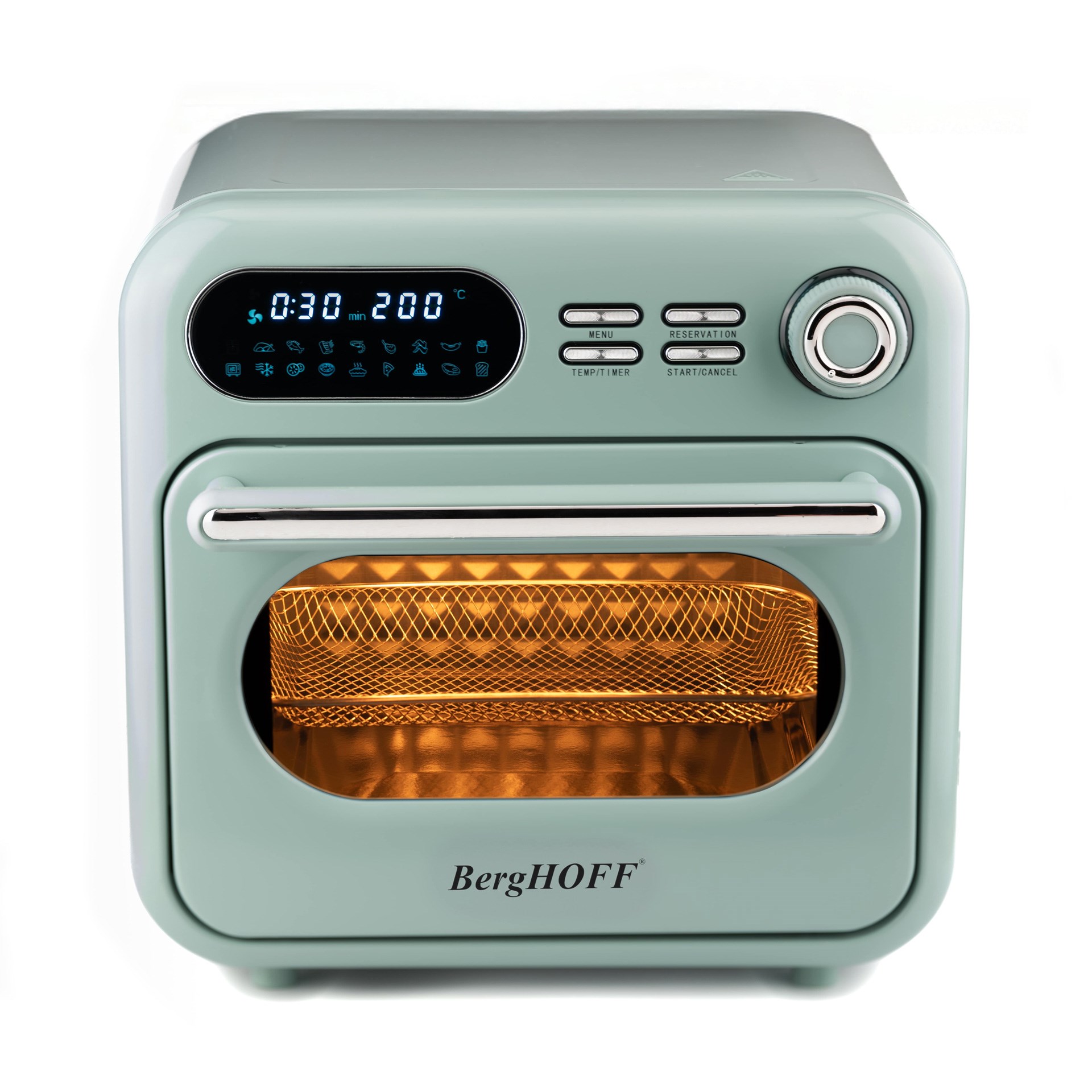 Berghoff Gem Retro 18 lt Mint Yeşil Rengi Airfryer + Fırın