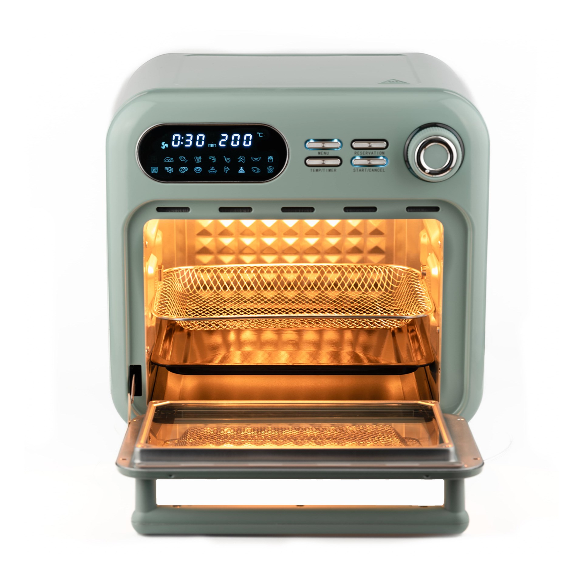 Berghoff Gem Retro 18 lt Mint Yeşil Rengi Airfryer + Fırın