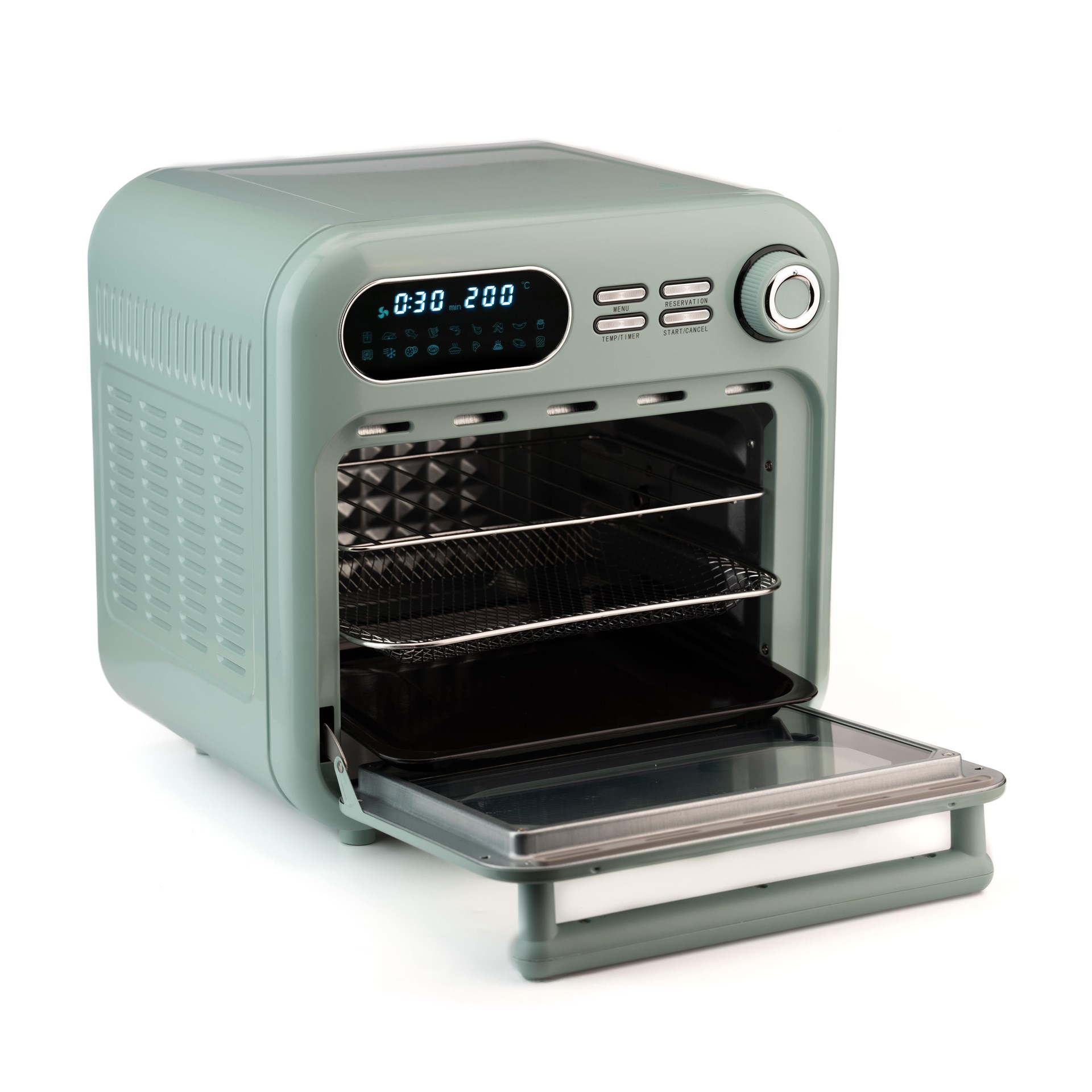 Berghoff Gem Retro 18 lt Mint Yeşil Rengi Airfryer + Fırın