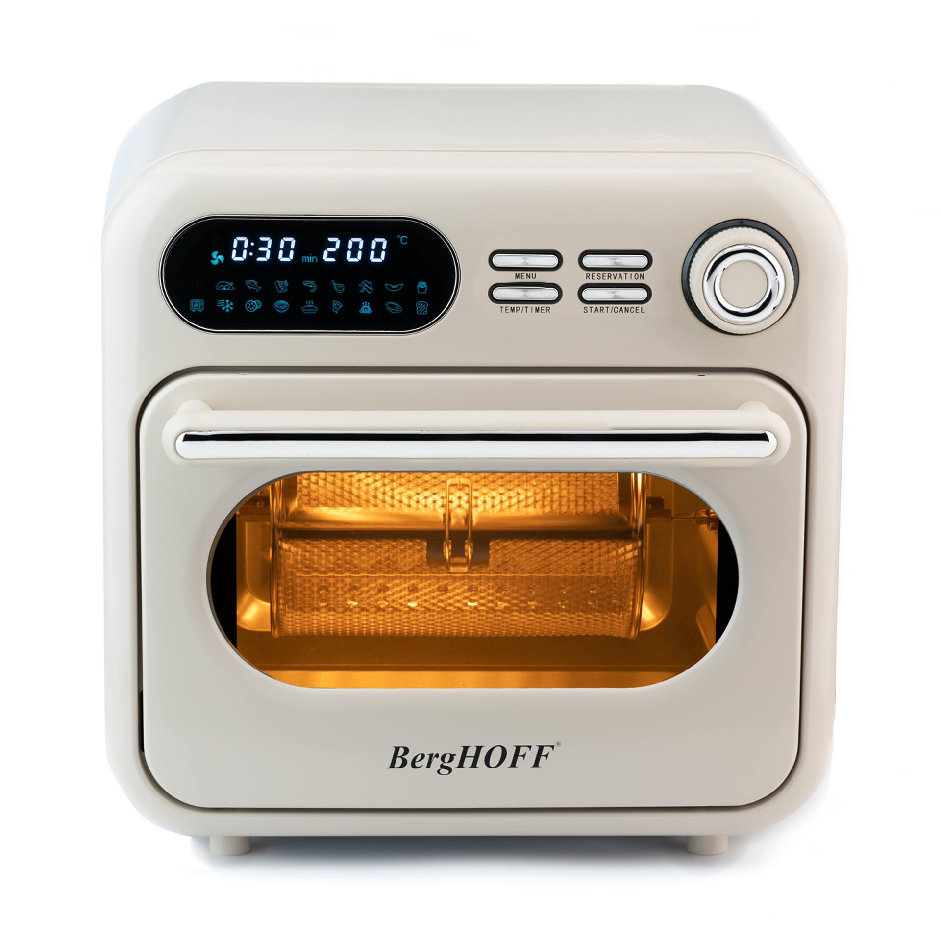 Berghoff Gem Retro 18 lt Vanilya Krem Rengi Airfryer + Fırın