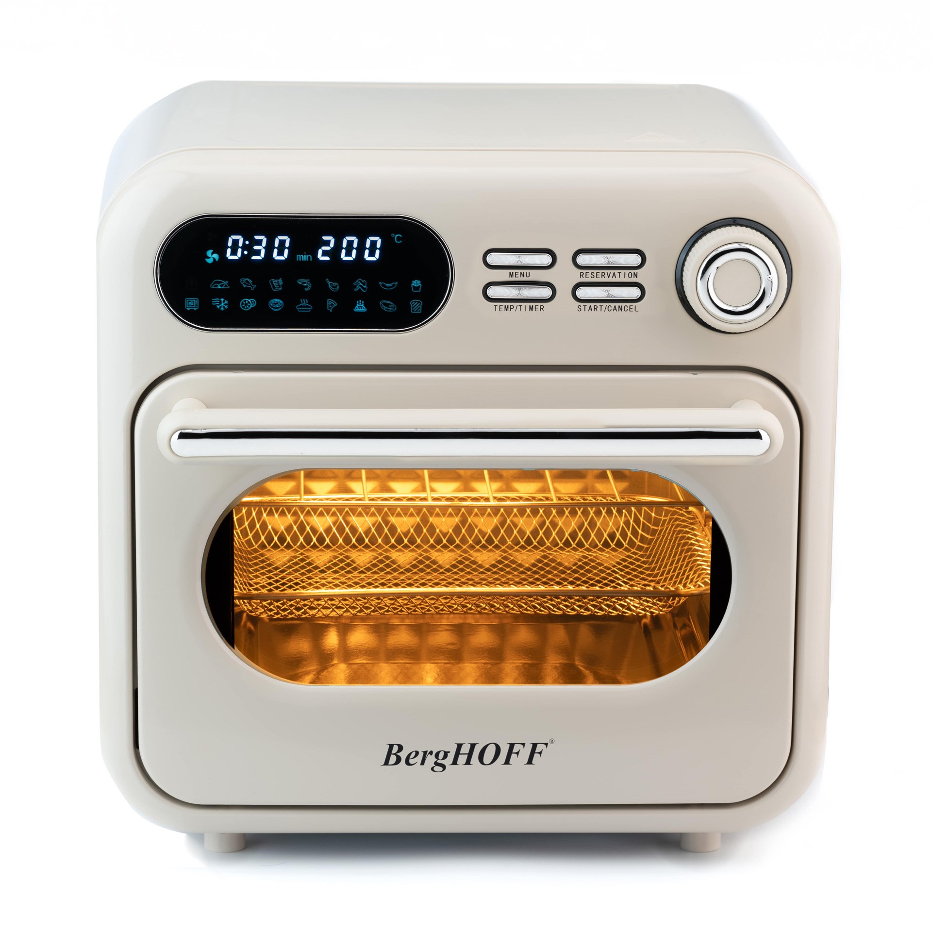 Berghoff Gem Retro 18 lt Vanilya Krem Rengi Airfryer + Fırın