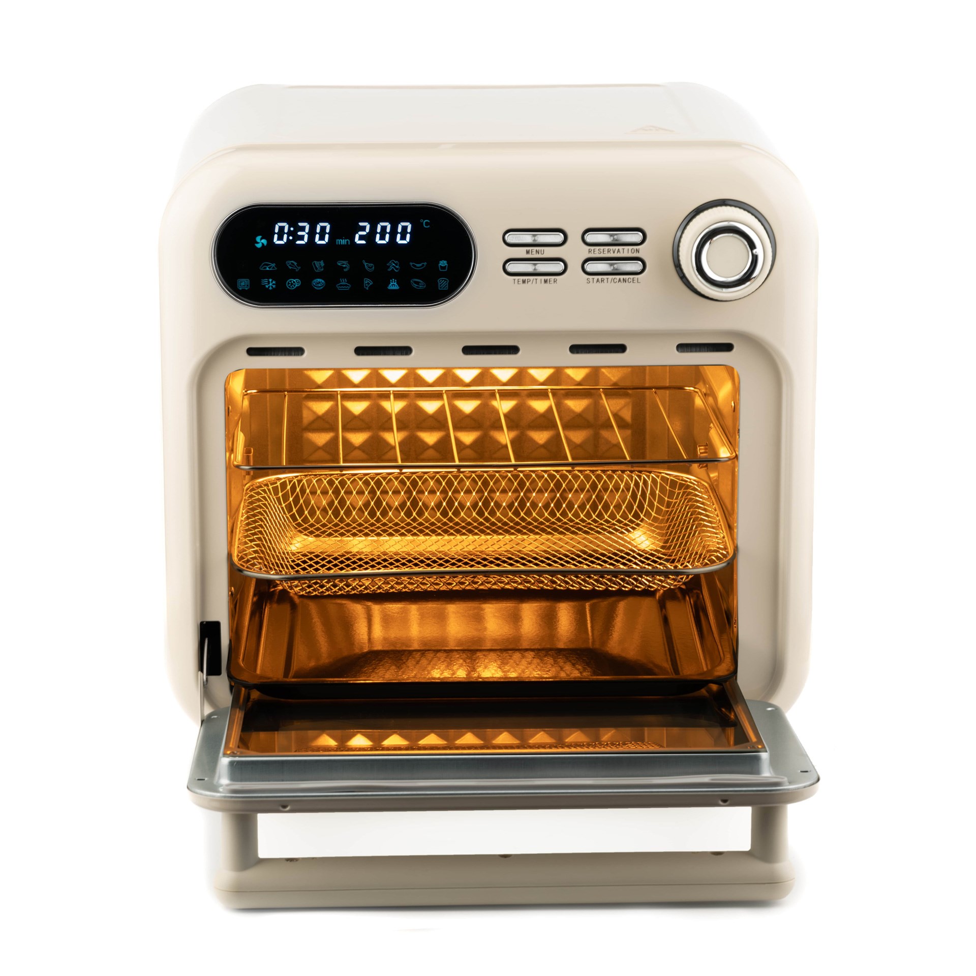 Berghoff Gem Retro 18 lt Vanilya Krem Rengi Airfryer + Fırın