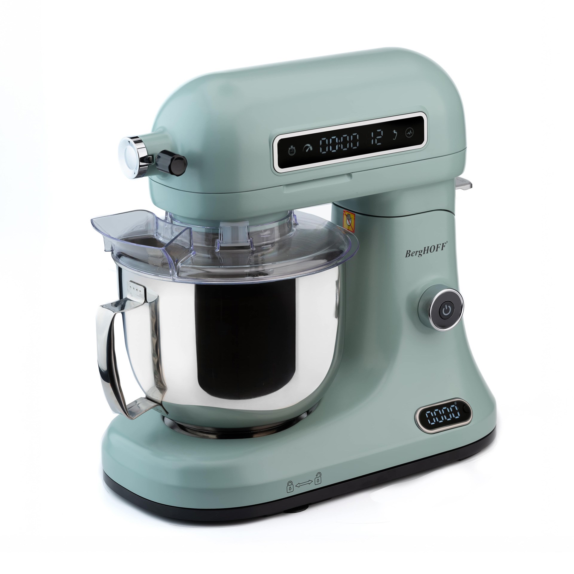 Berghoff Gem Retro Dijital Göstergeli Hassas Tartı Özellikli 5 lt Mint Yeşil Stand Mikser