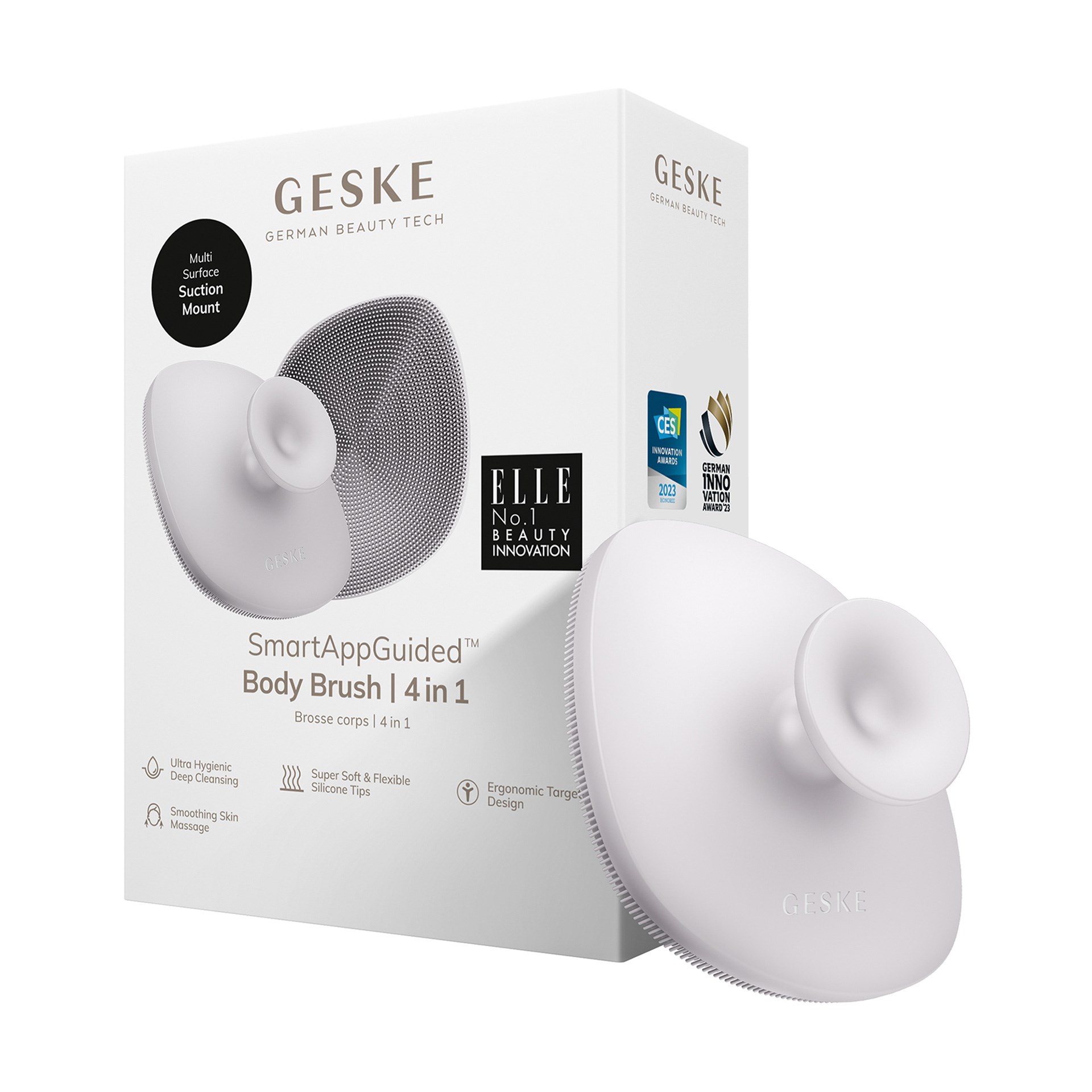 Geske Silikonlu Vücut Temizleme Fırçası Beyaz