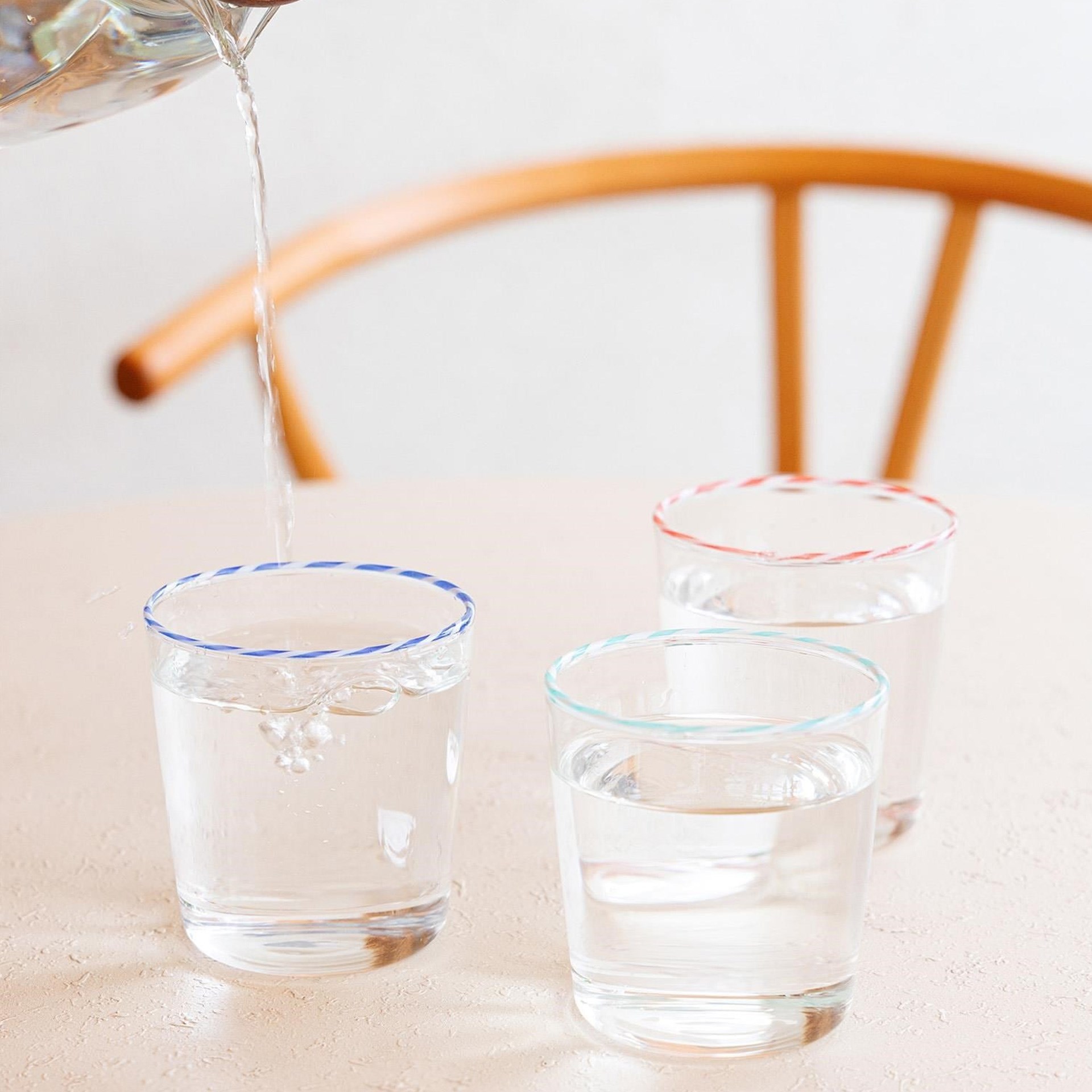 The Mia Borosilikat Su Bardağı Mavi 320 ml
