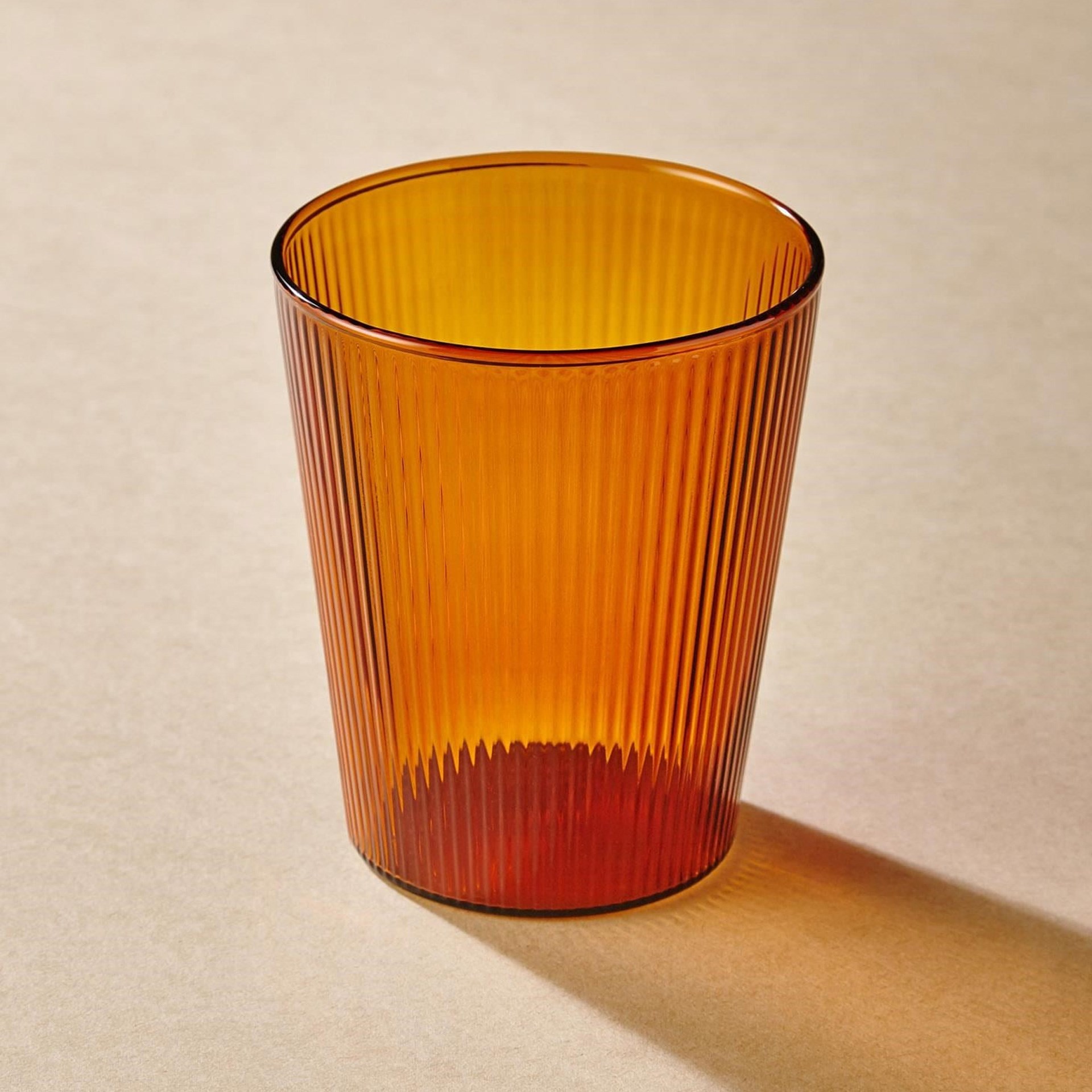 The Mia Striped Borosilikat Cam Bardak Amber 400 ml