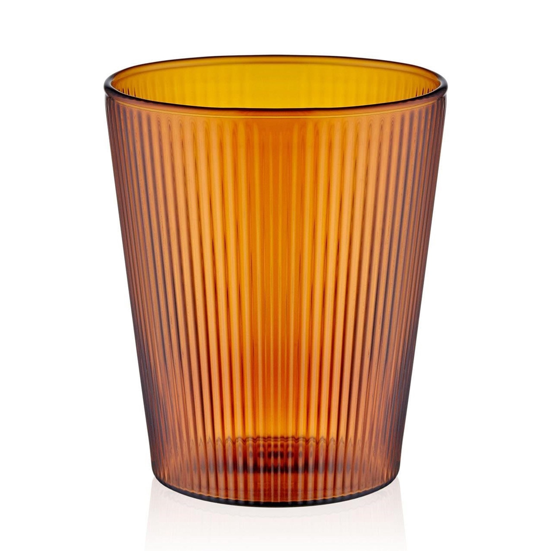 The Mia Striped Borosilikat Cam Bardak Amber 400 ml