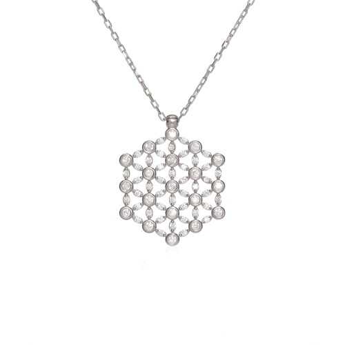 İpek Silver 925 Ayar Gümüş Modern Yaşam Çiçeği Kolye EH1147