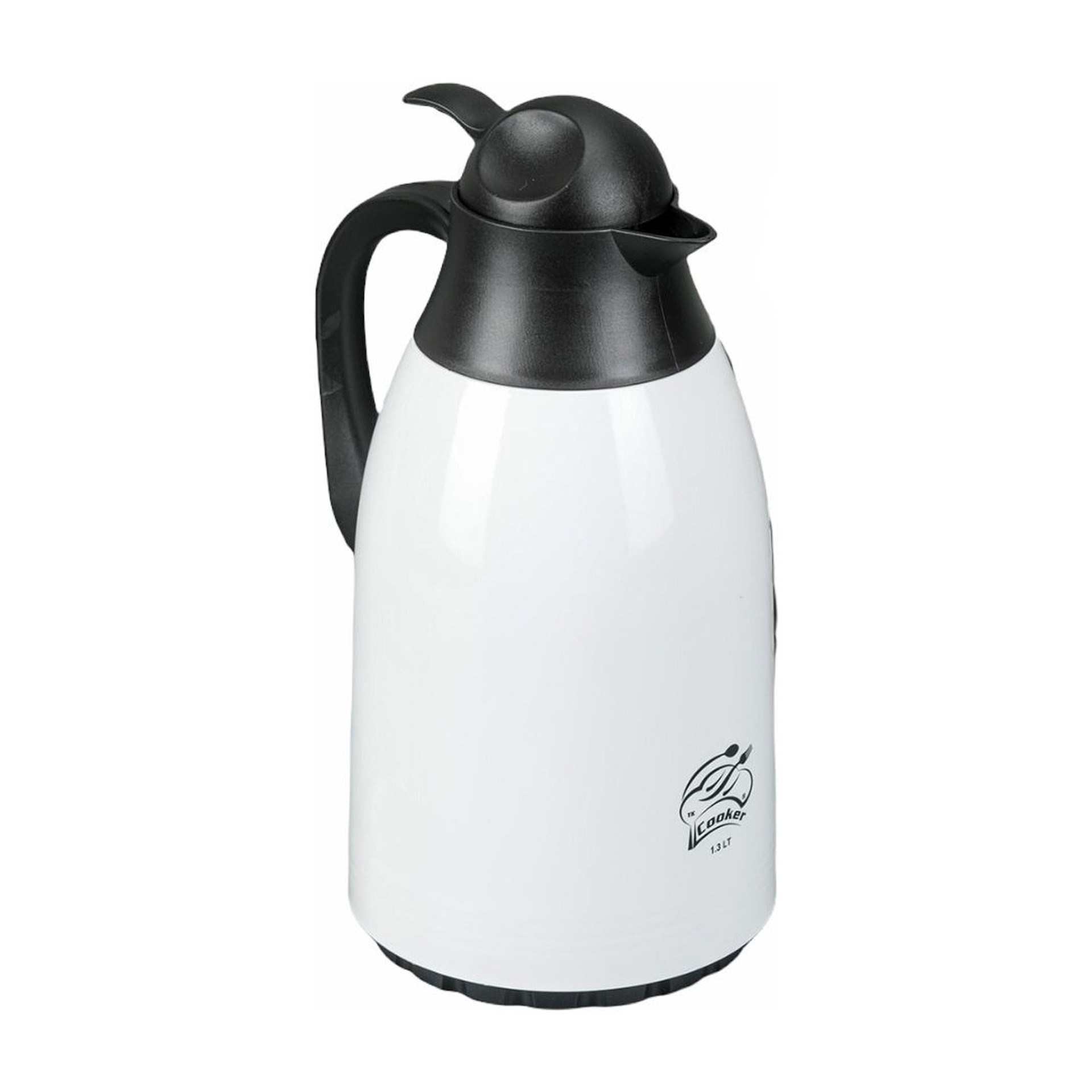 Cooker 1,3 lt Cam Hazneli Termos Beyaz