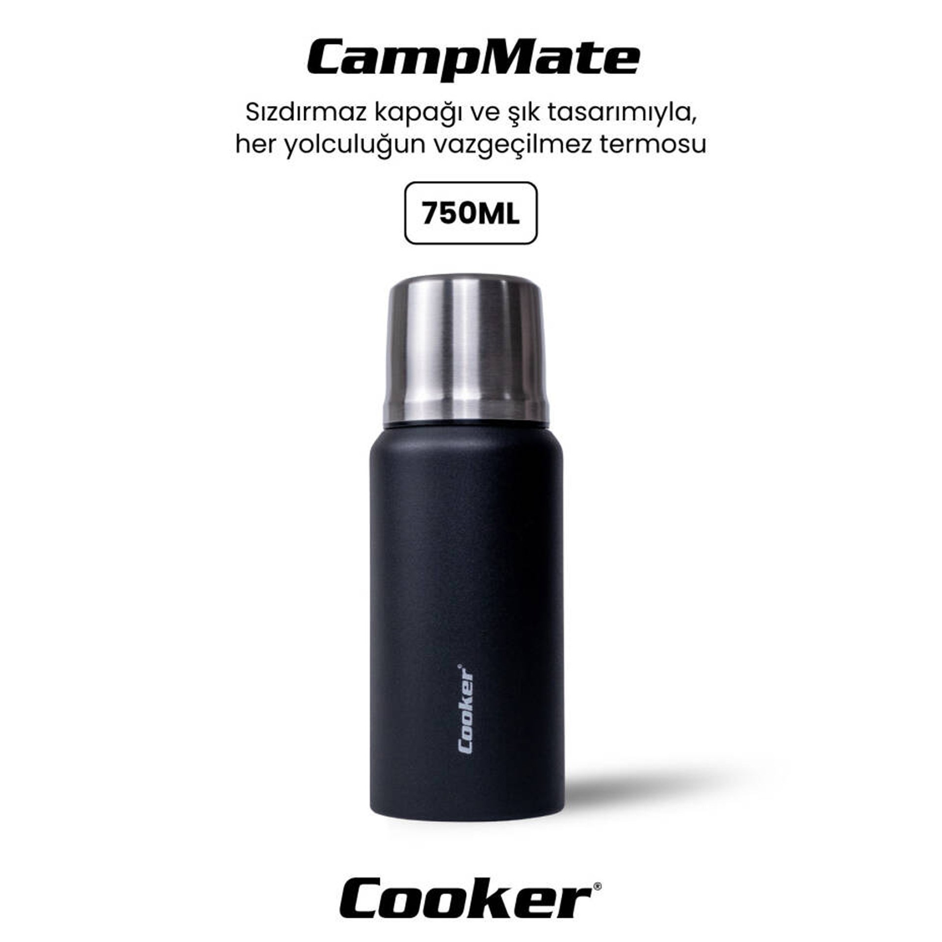 Cooker CKR2106 0.75 lt Çelik Termos Siyah