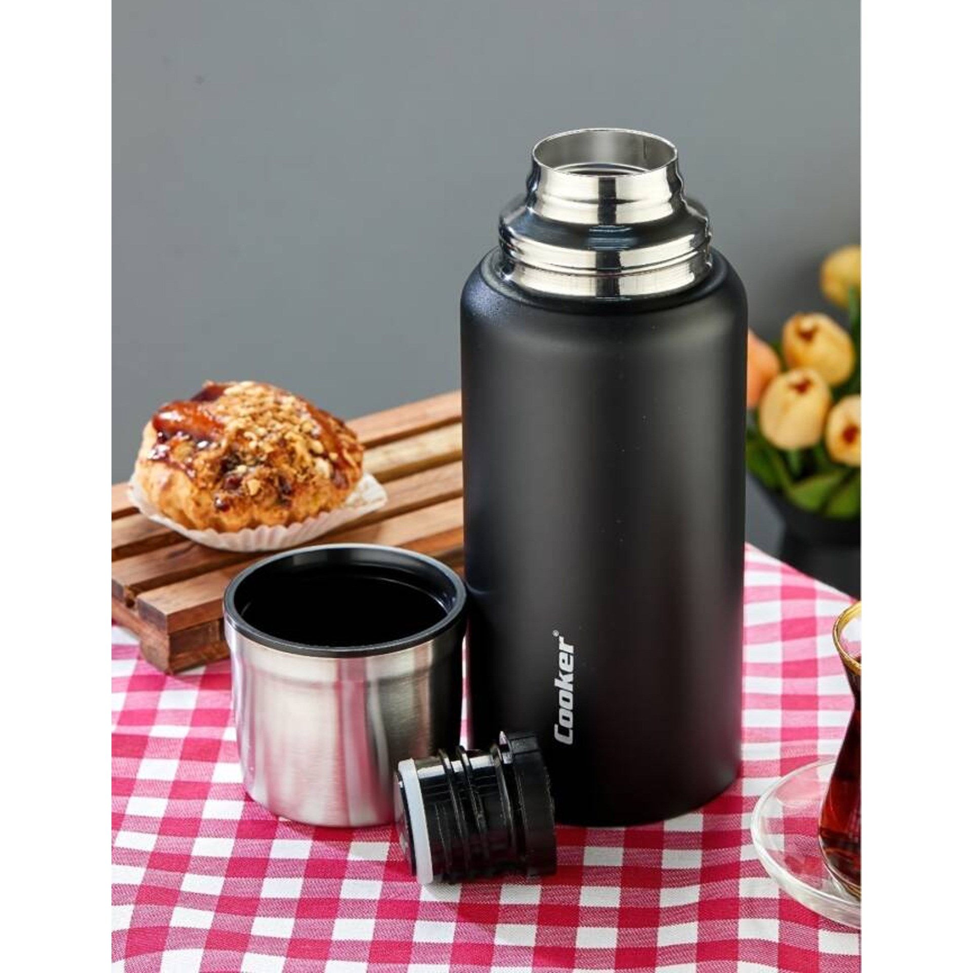 Cooker CKR2106 0.75 lt Çelik Termos Siyah