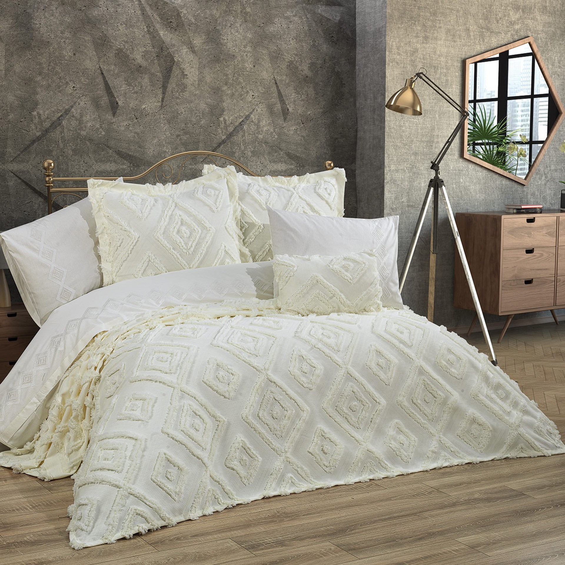 Cotton House Lamark 8 Parça Yatak Örtüsü Seti