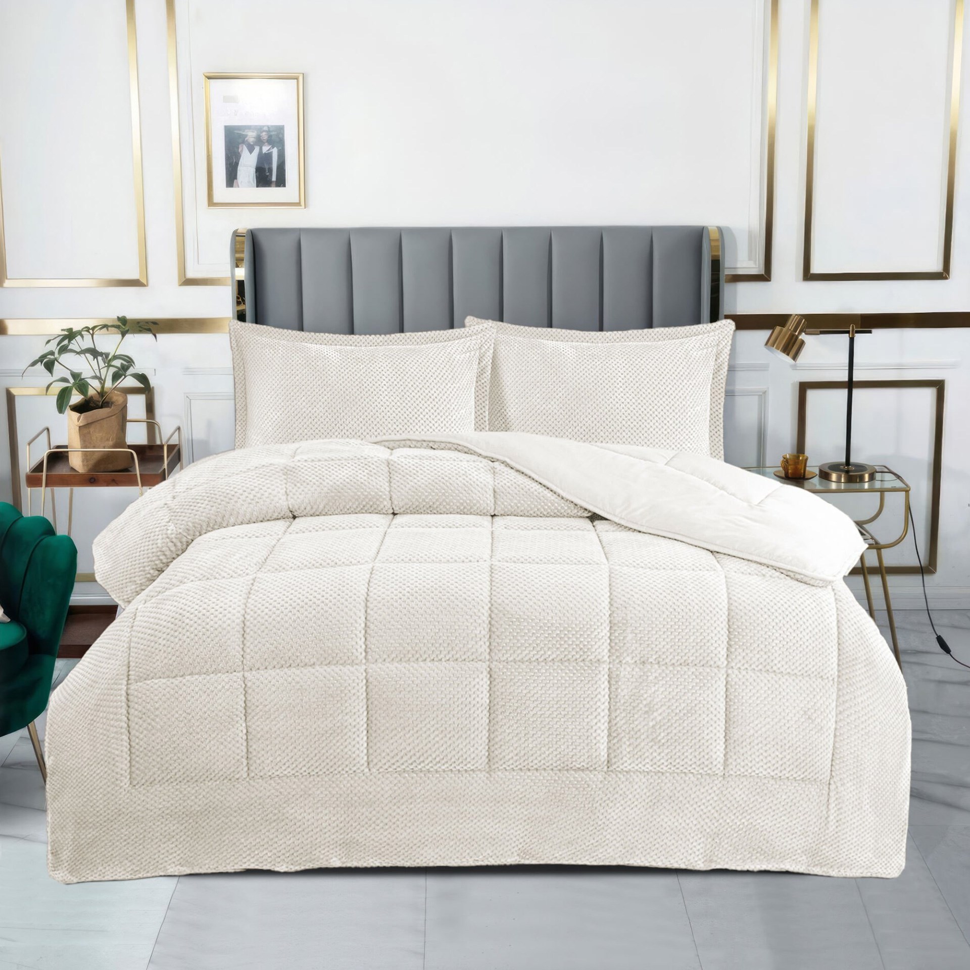 Dainty Home Carmen Çift Kişilik Bej Yatak Örtüsü